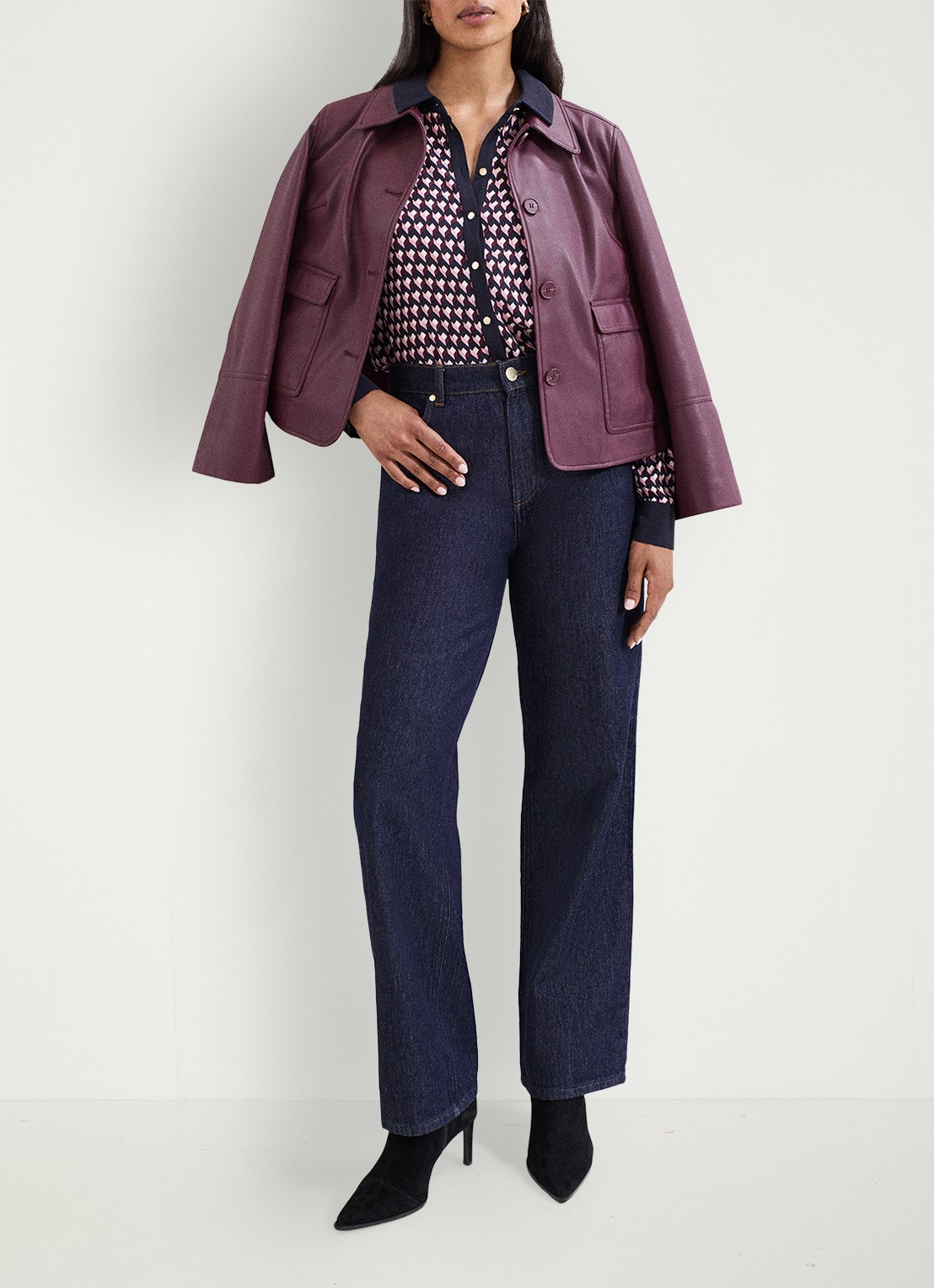 Phase Eight Briar blouse met grafische print - detail 8 donkerblauw