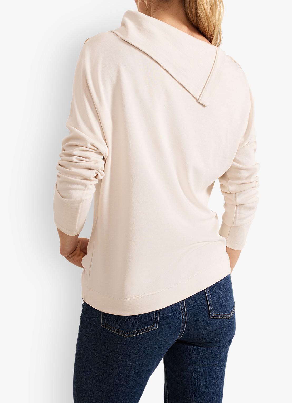 Phase Eight Brienna sweater met sierknopen - achterkant 6 lichtroze