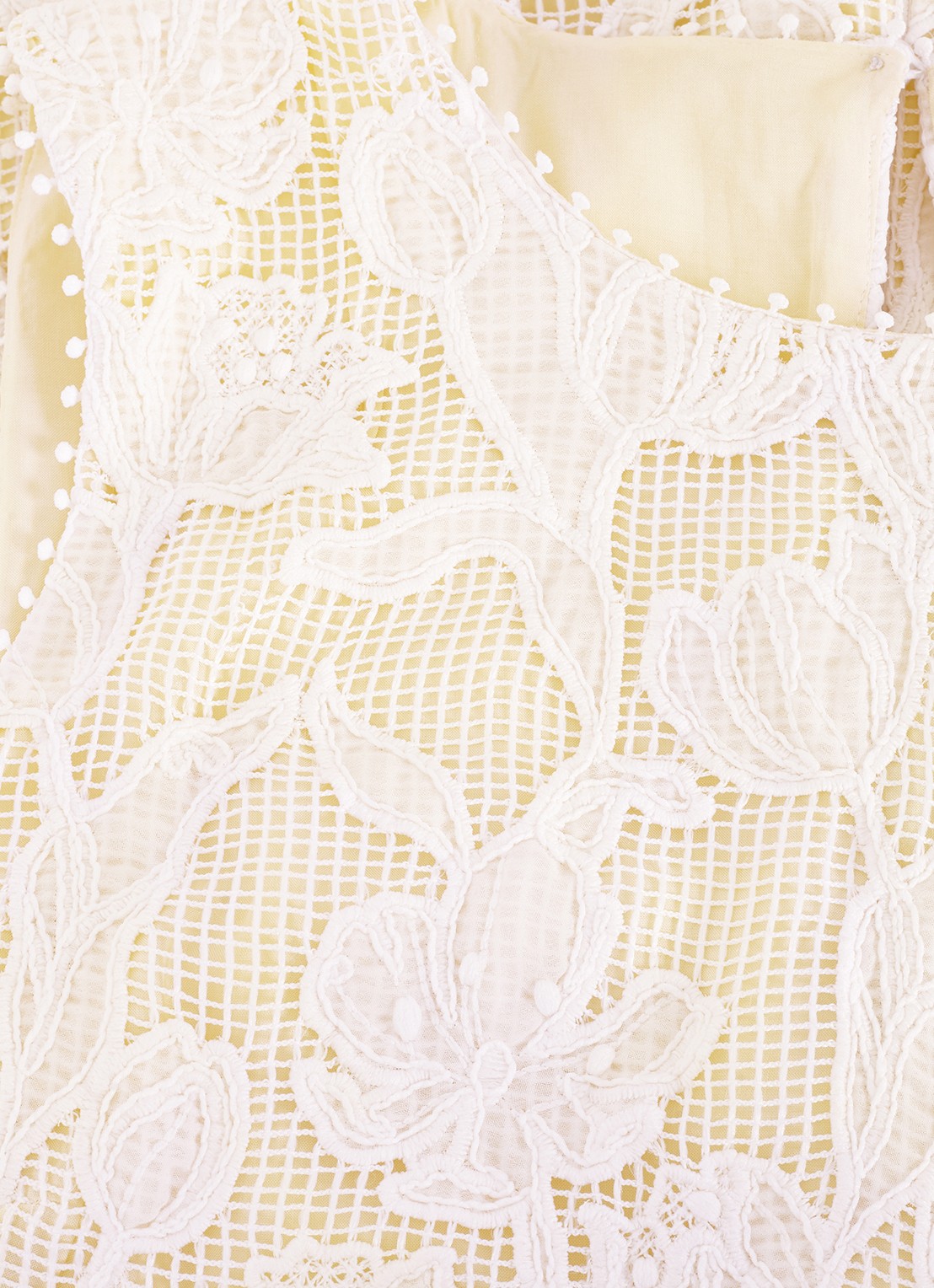 Phase Eight Bryony mini jurk met broderie - detail 6 geel