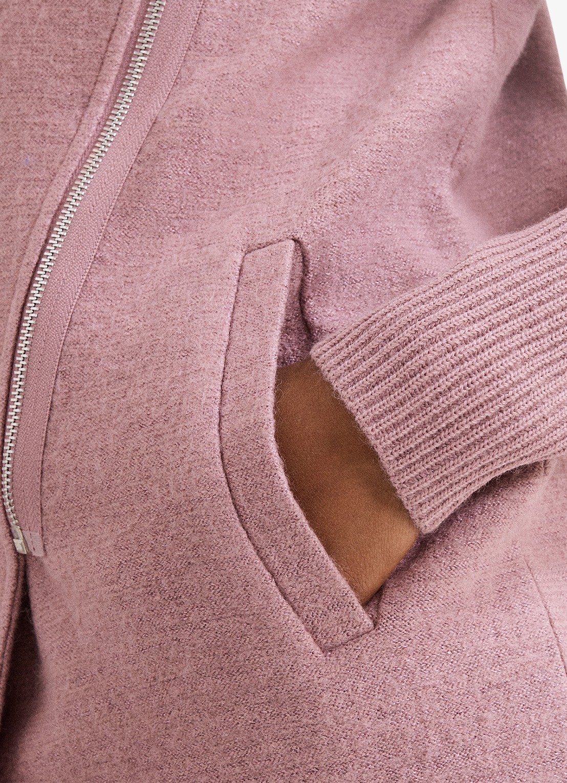 Phase Eight Byanca fijngebreid vest in wolblend - detail 8 oudroze