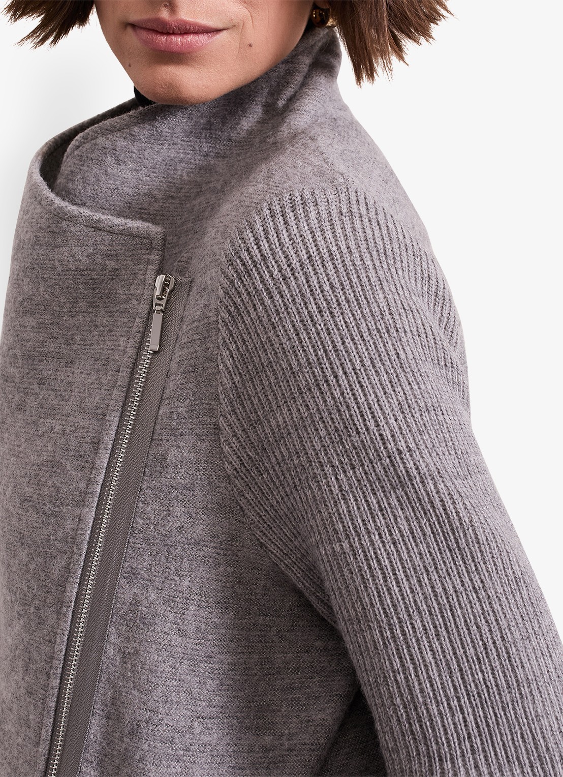 Phase Eight Byanca jack in wolblend met col  - detail 7 grijs