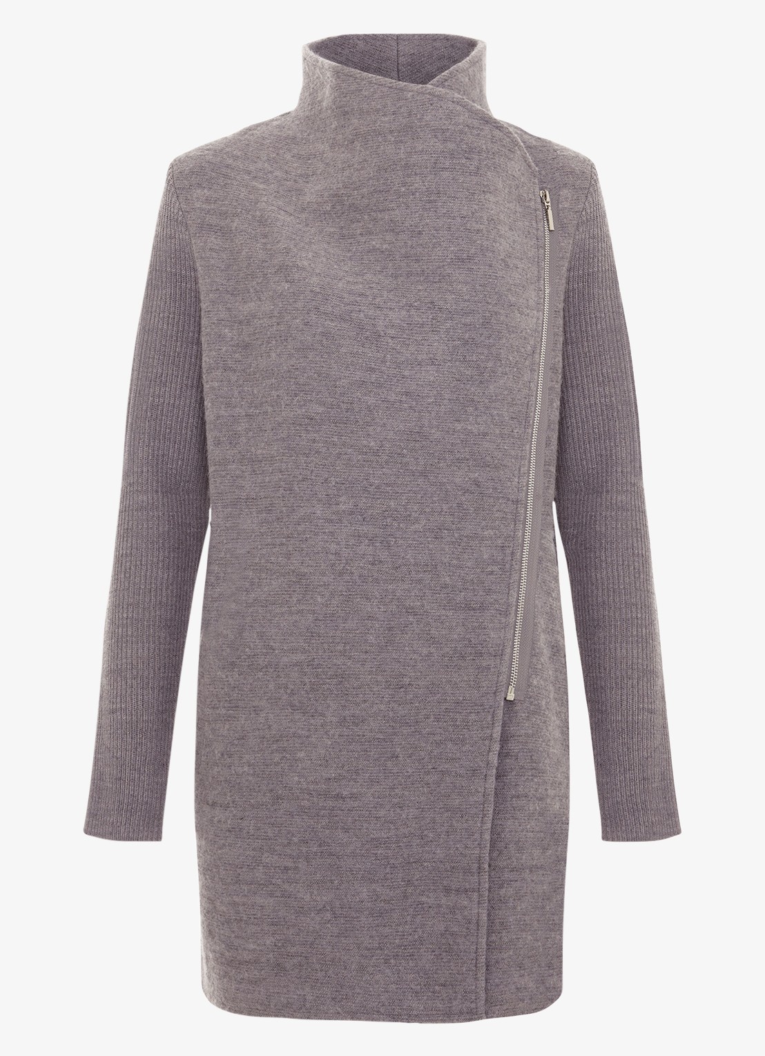 Phase Eight Byanca jack in wolblend met col  - voorkant grijs