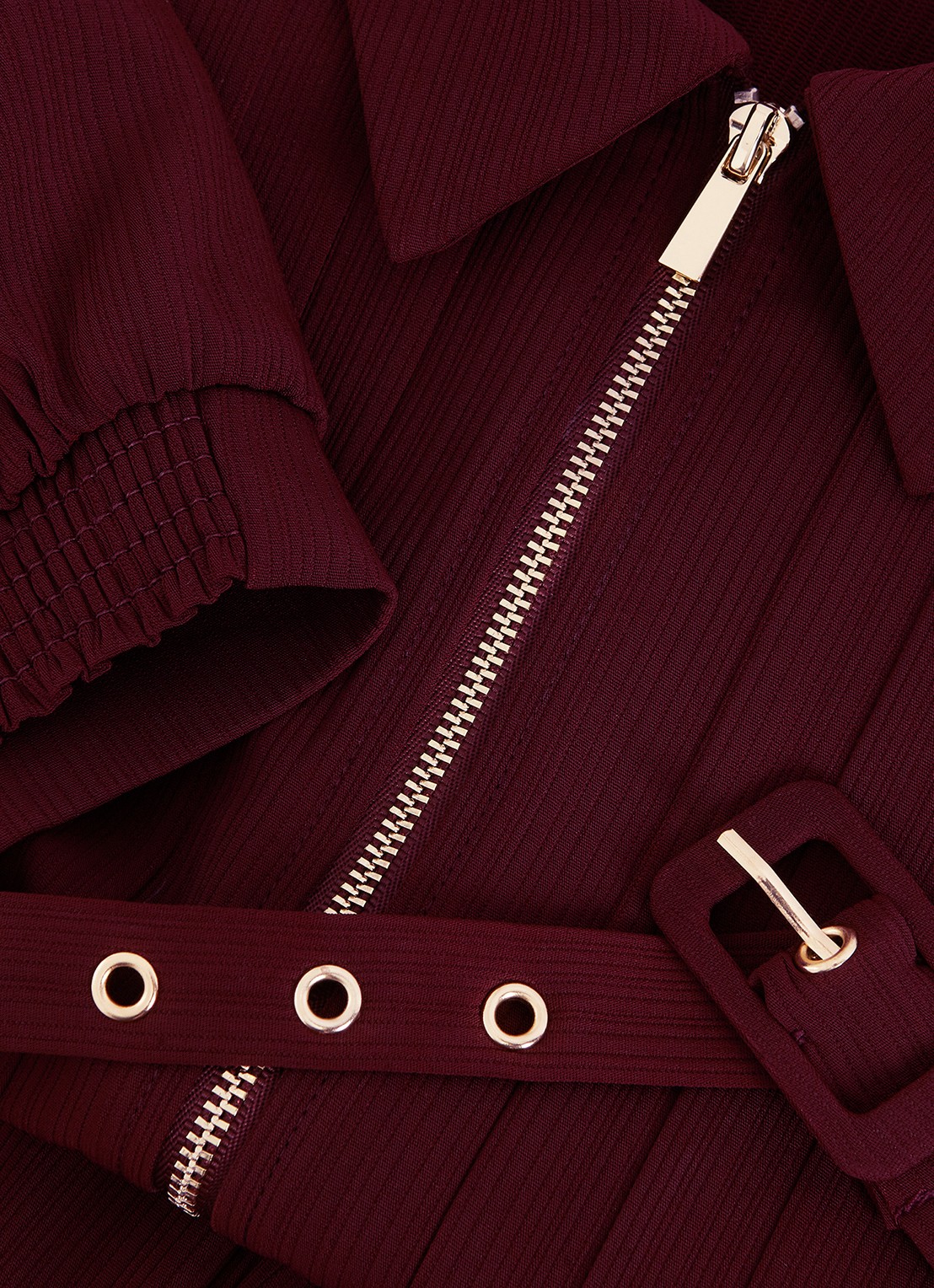 Phase Eight Candice jumpsuit met pofmouw - detail 5 bordeauxrood