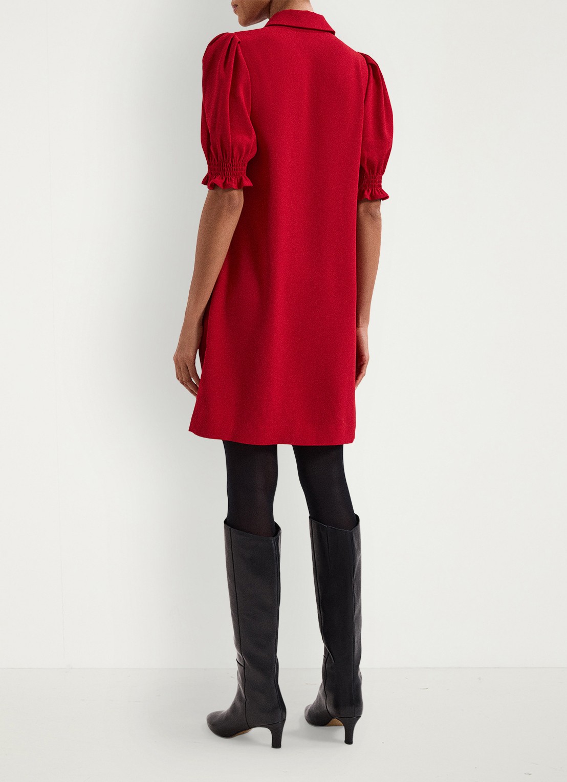 Phase Eight Candice mini jurk met pofmouw - achterkant rood