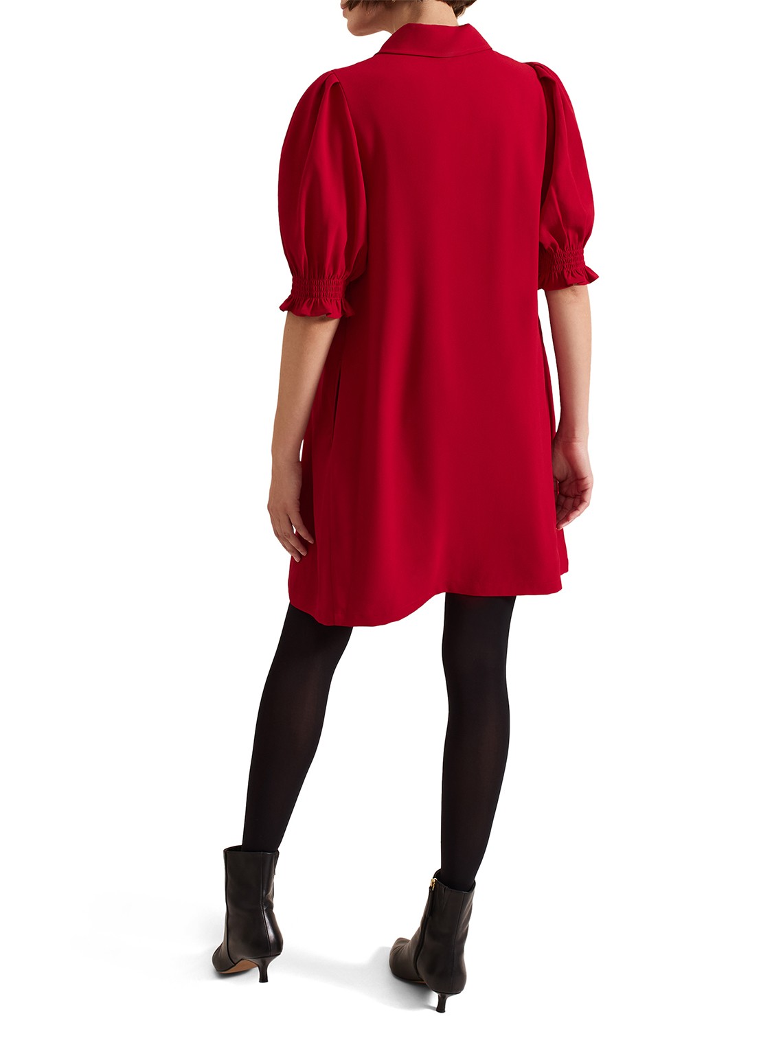 Phase Eight Candice mini tuniekjurk met pofmouw  - achterkant 6 rood