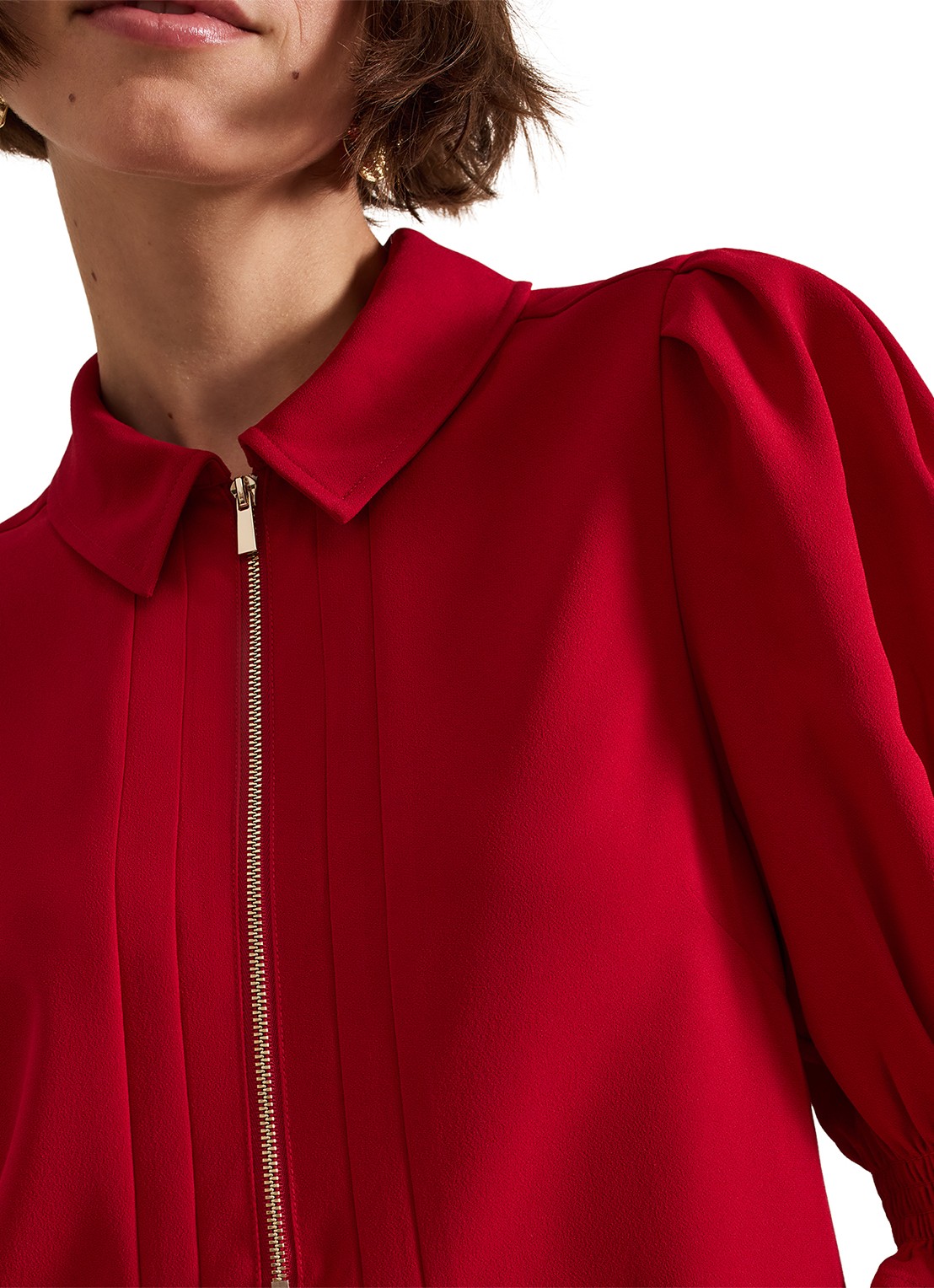 Phase Eight Candice mini tuniekjurk met pofmouw  - detail 4 rood
