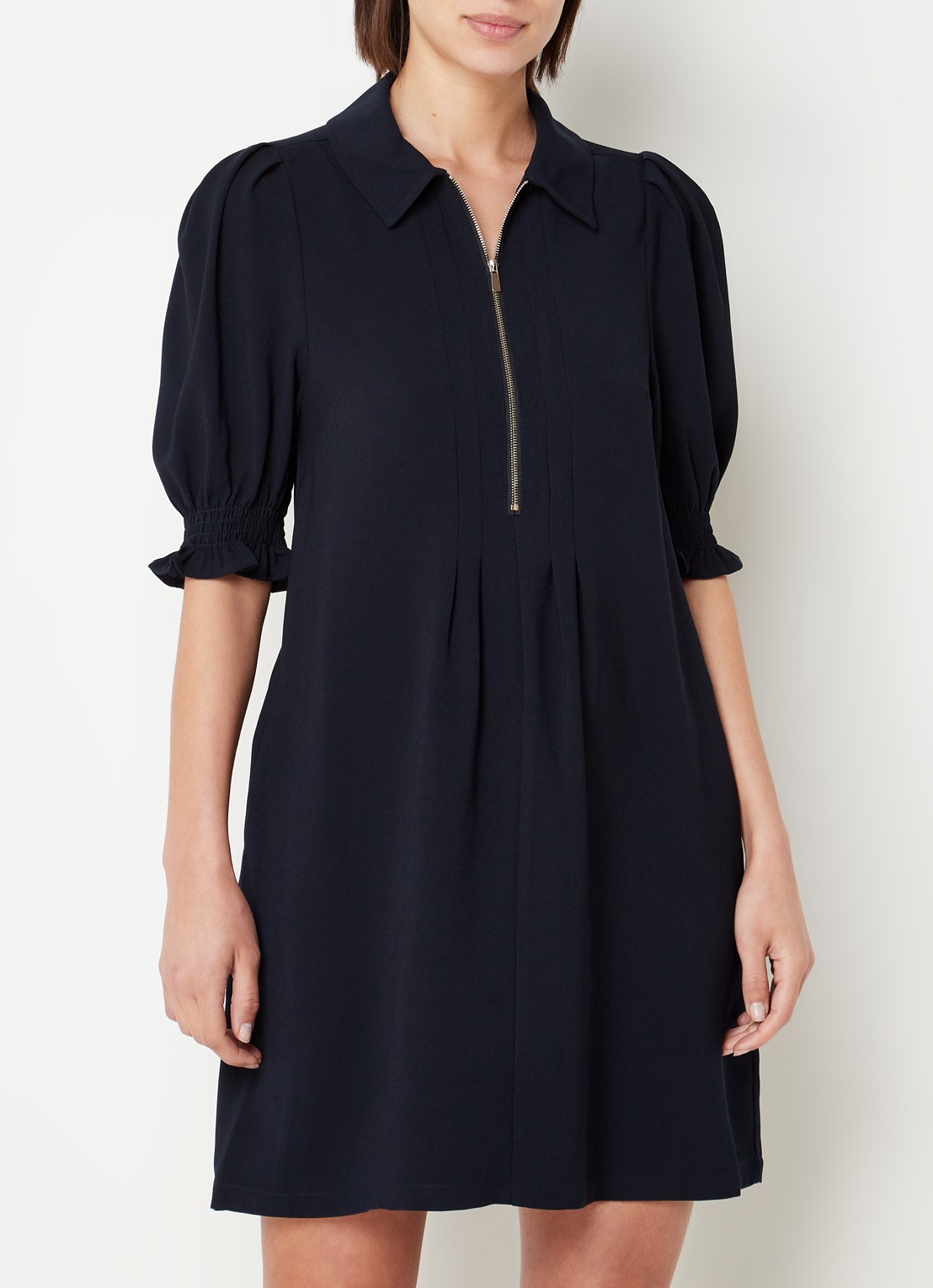 Phase Eight Candice Zip Dress Navy 08 - detail 3 donkerblauw