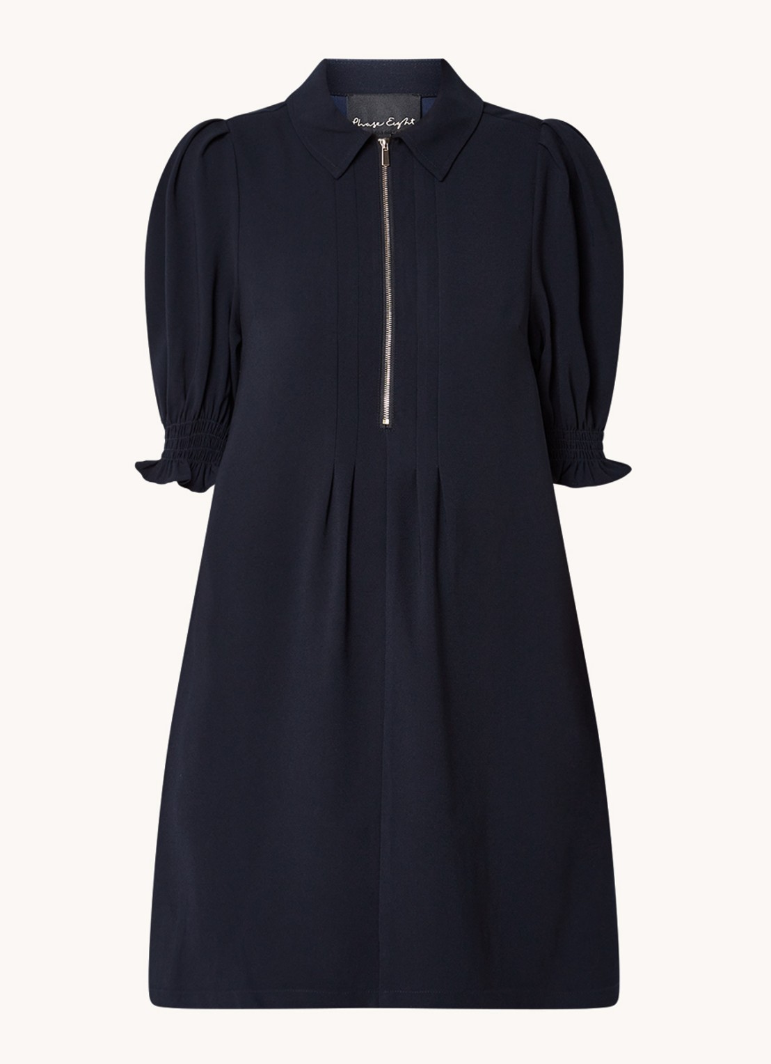 Phase Eight Candice Zip Dress Navy 08 - voorkant donkerblauw