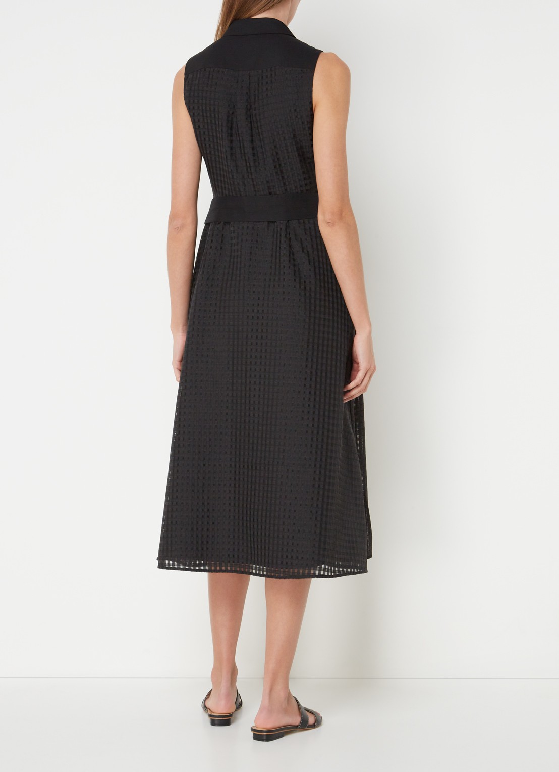 Phase Eight Carey midi jurk met strikceintuur - achterkant zwart