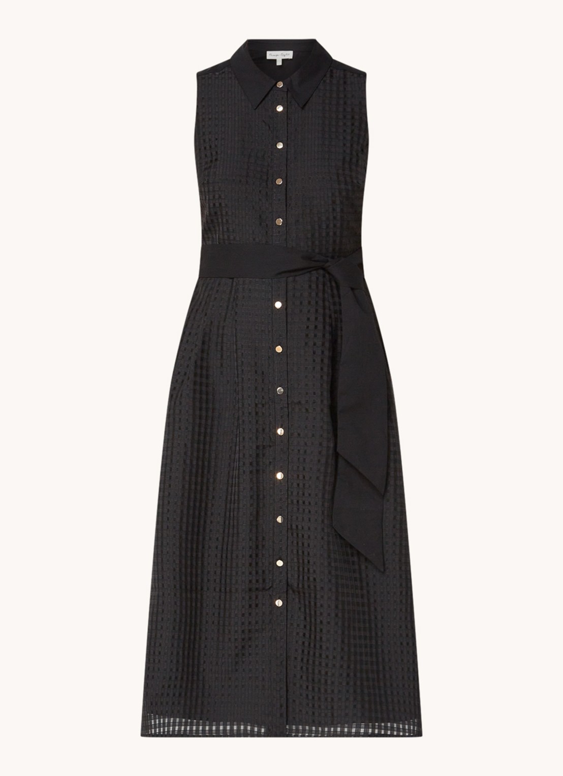 Phase Eight Carey midi jurk met strikceintuur - voorkant 2 zwart