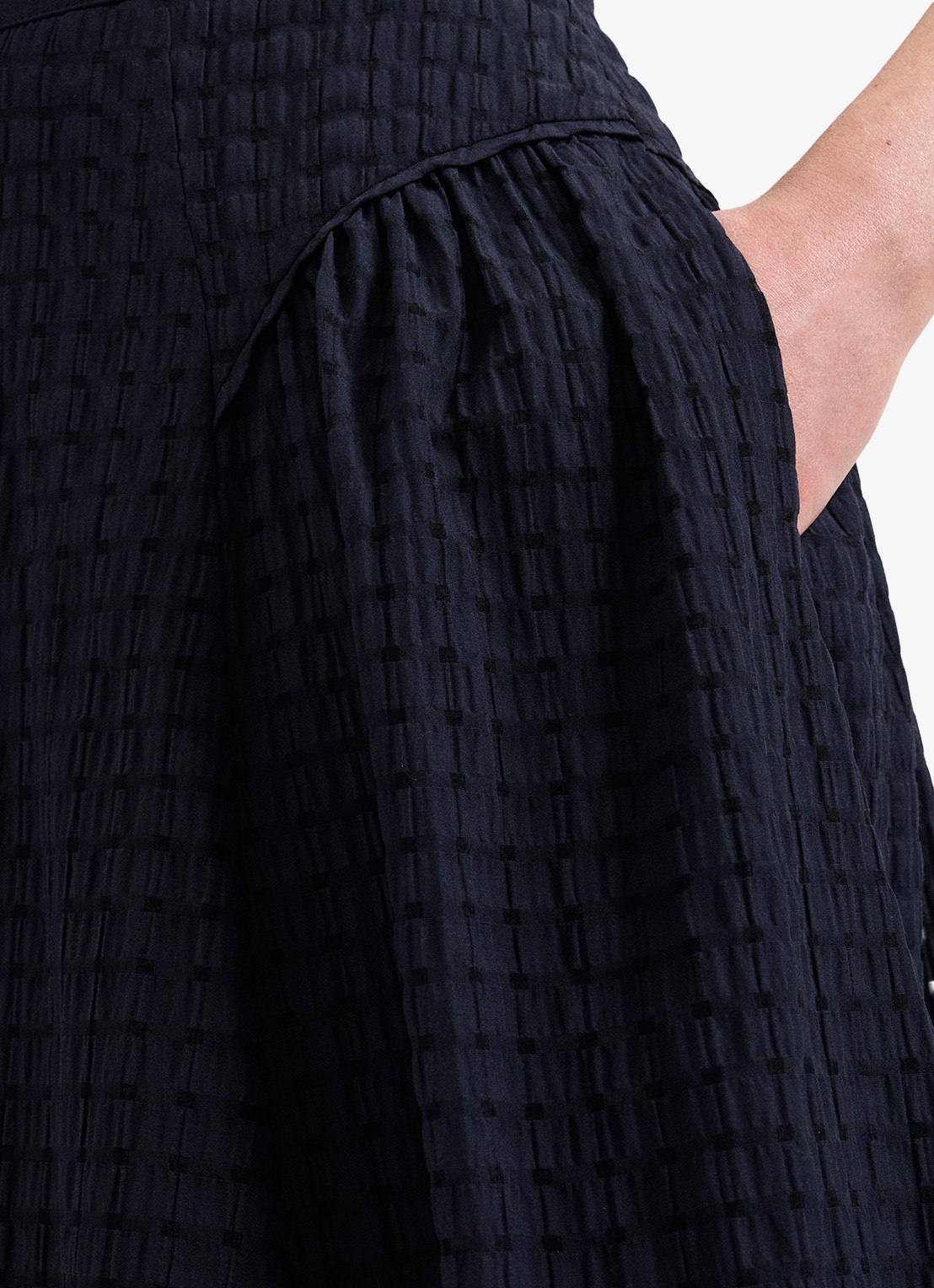 Phase Eight Carey midi rok met structuur - detail 3 donkerblauw