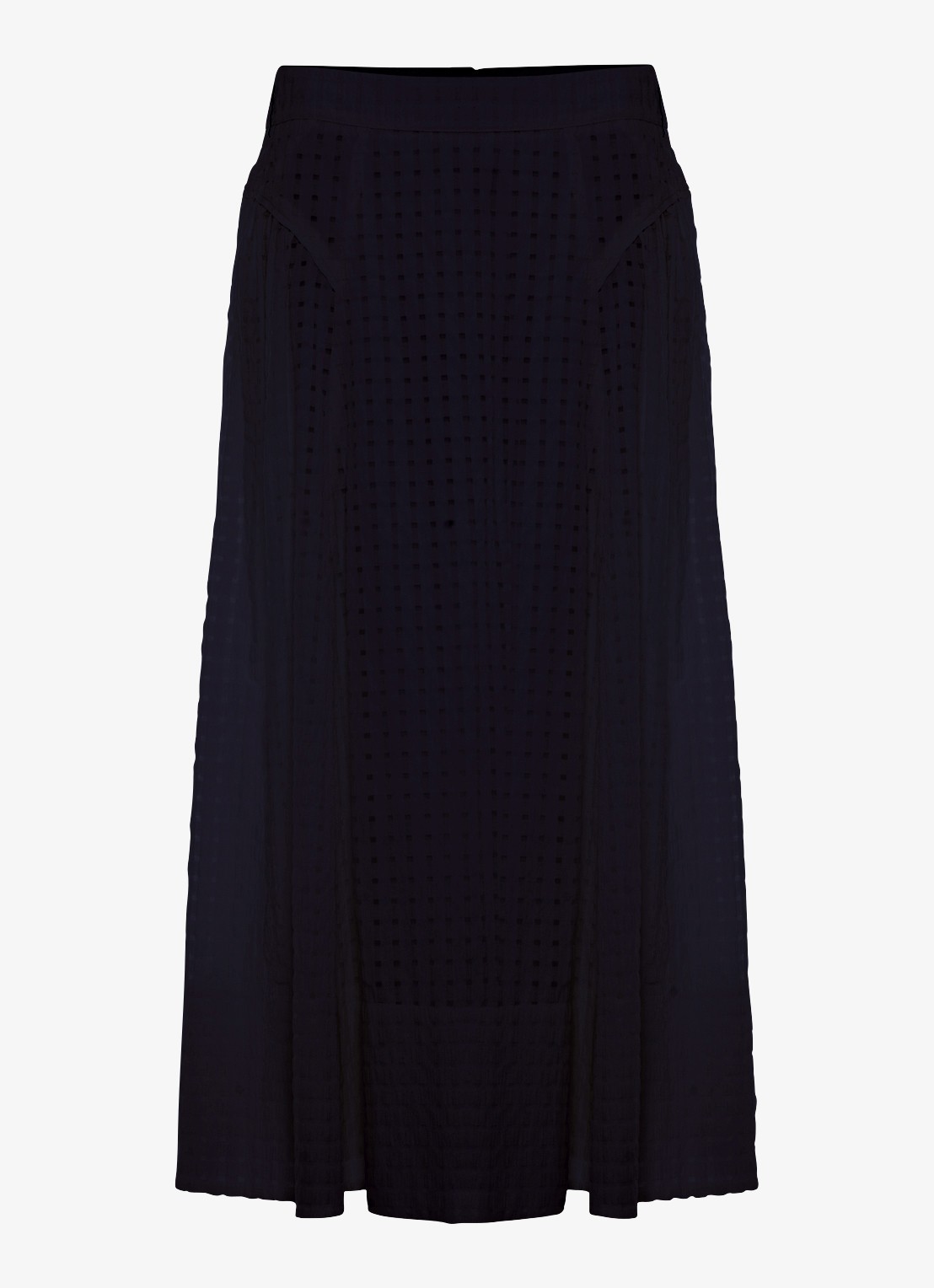 Phase Eight Carey midi rok met structuur - voorkant 7 donkerblauw