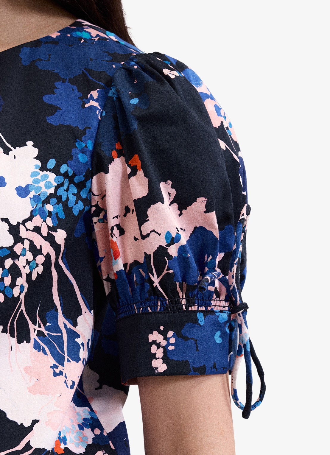 Phase Eight Caris blouse met bloemenprint - detail 4 donkerblauw