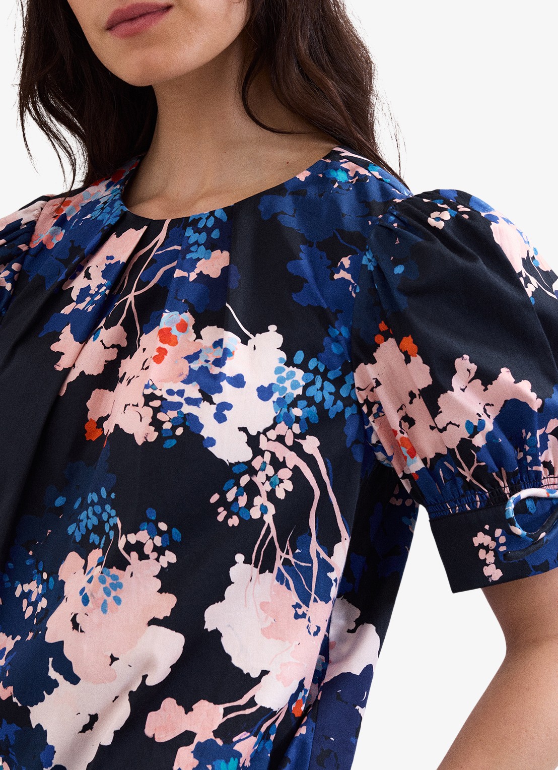 Phase Eight Caris blouse met bloemenprint - detail 5 donkerblauw
