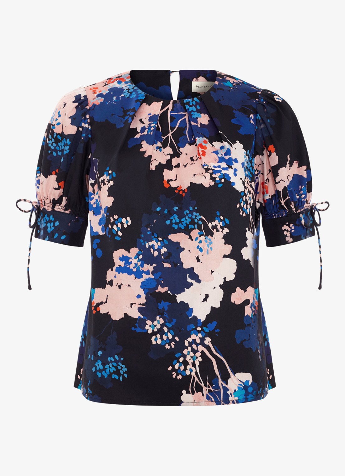 Phase Eight Caris blouse met bloemenprint - voorkant donkerblauw