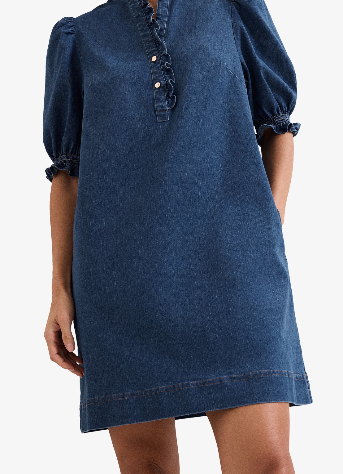 Phase Eight Carly mini tuniekjurk met pofmouw - detail 5 indigo