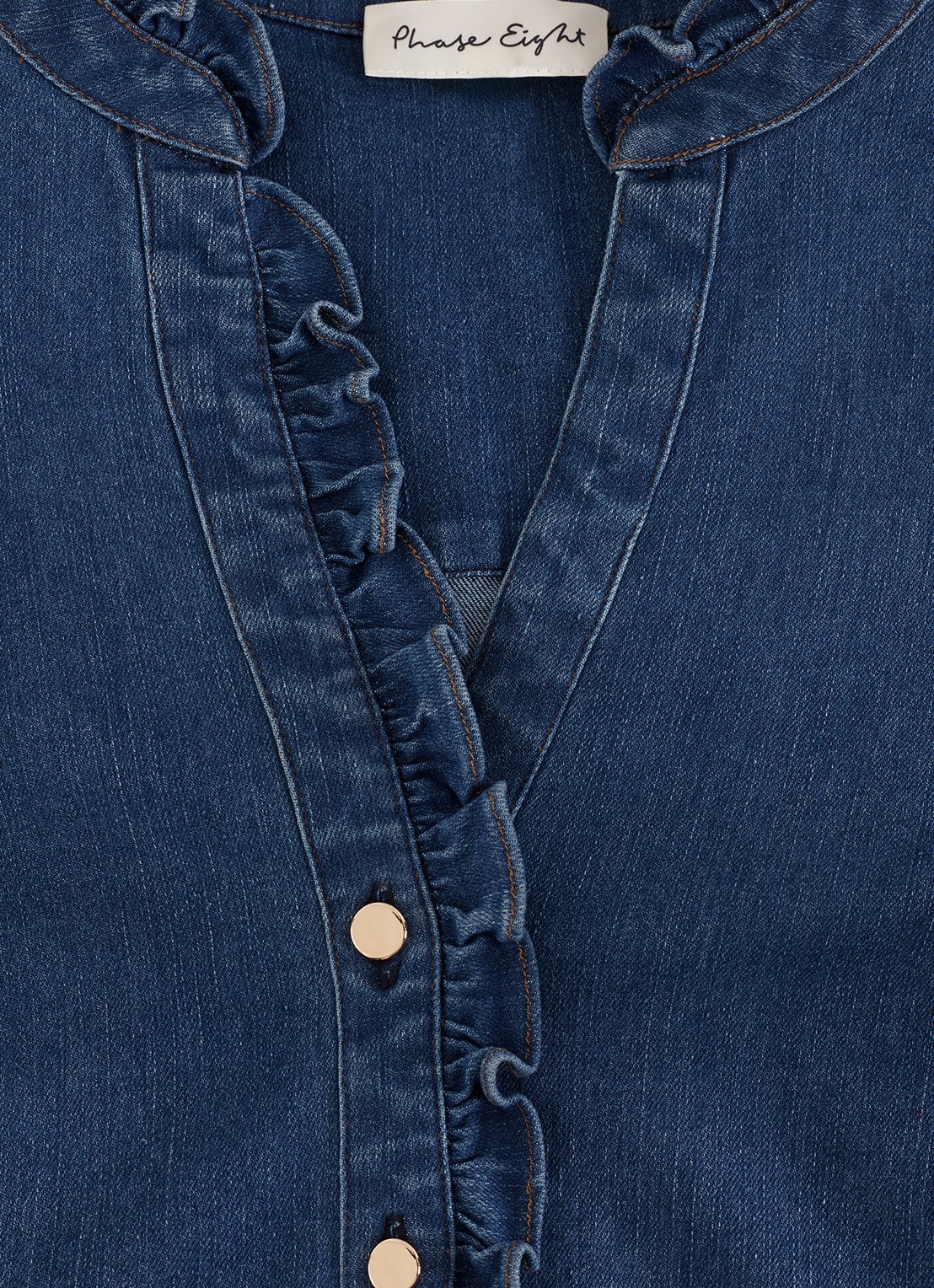 Phase Eight Carly mini tuniekjurk met pofmouw - detail 6 indigo