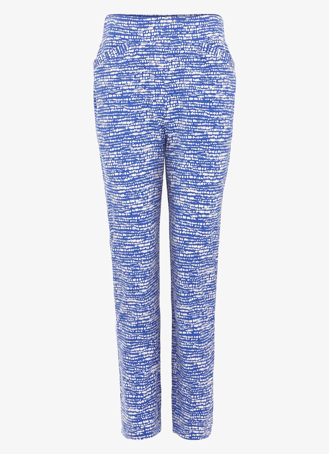 Phase Eight Carmella high waist slim fit cropped pantalon met grafische print - voorkant 2 donkerblauw