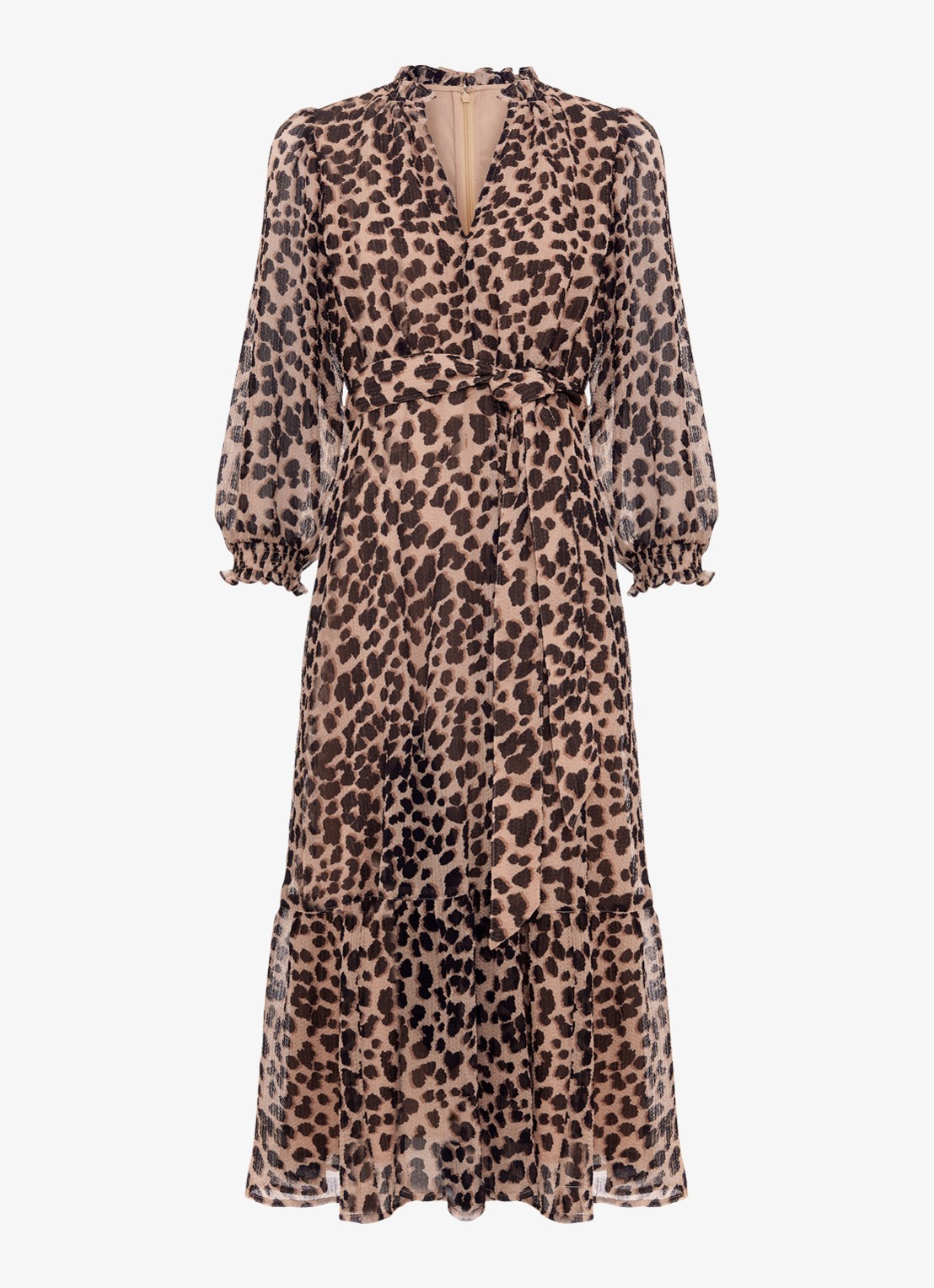 Phase Eight Carra Leopard tuniekjurk met strikcientuur - voorkant 7 multicolor