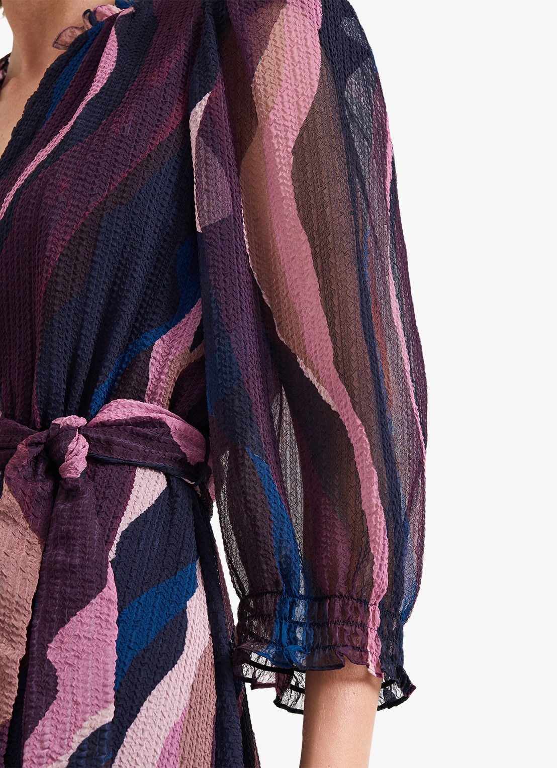 Phase Eight Carra midi jurk met grafische print - detail 3 paars