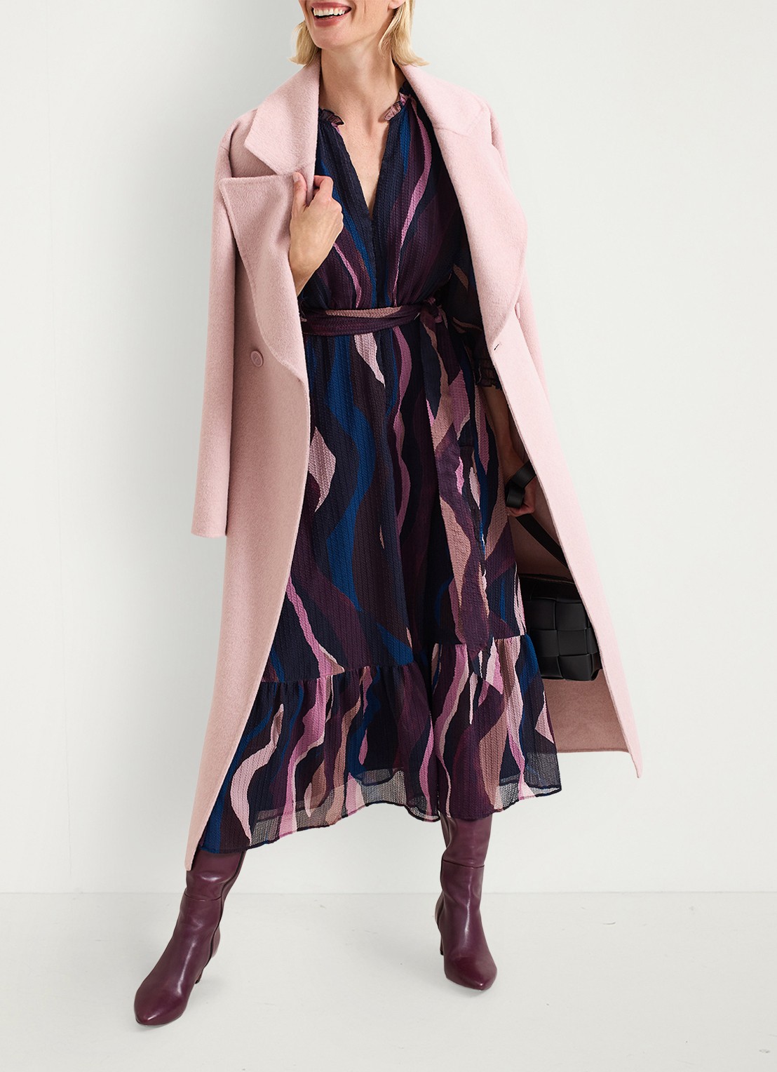 Phase Eight Carra midi jurk met grafische print - detail 5 paars