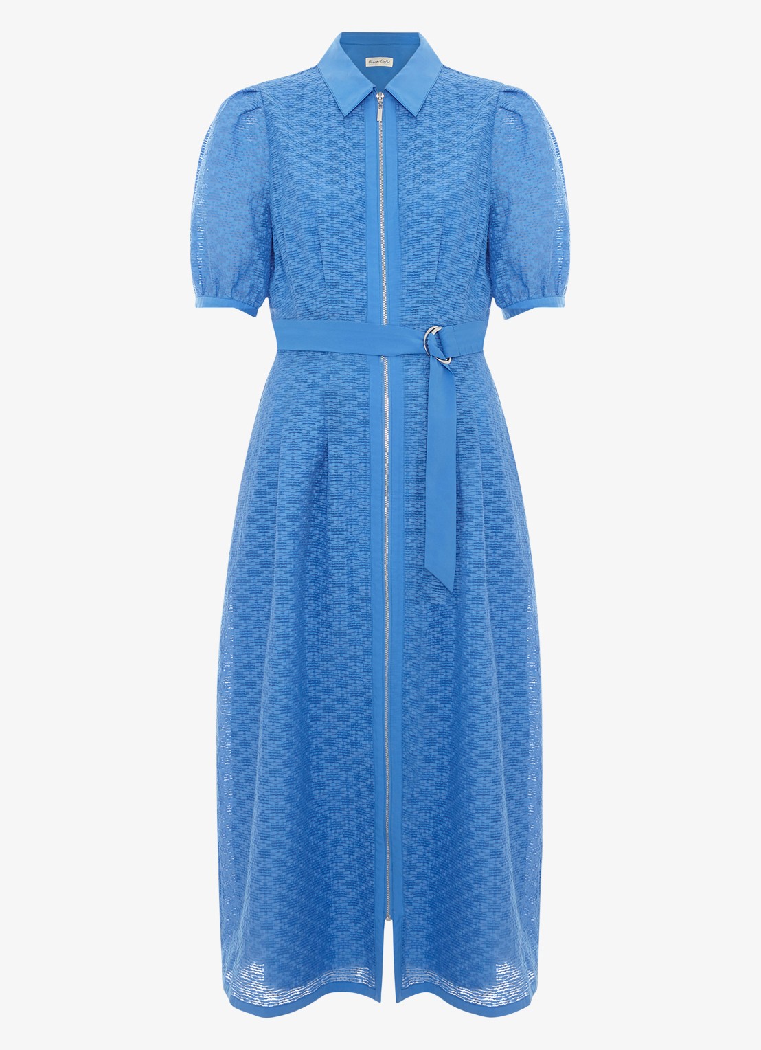 Phase Eight Casey midi jurk met ceintuur - voorkant blauw