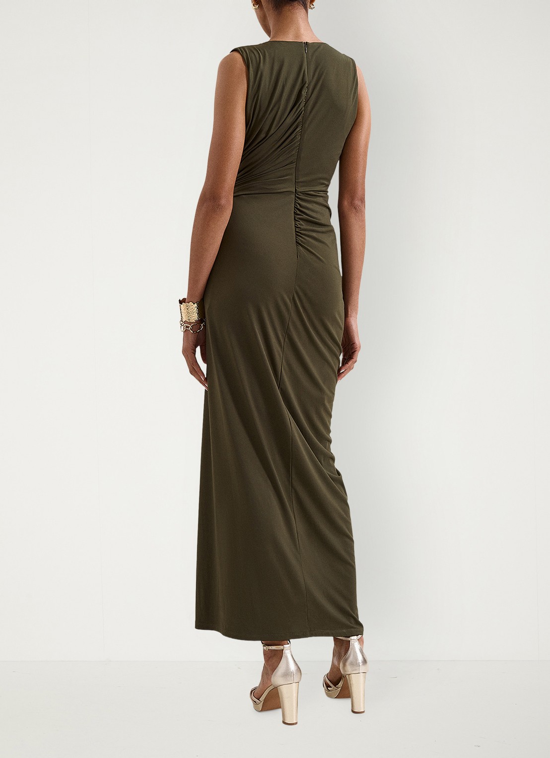 Phase Eight Cassidy maxi jurk met plooidetail - achterkant groen
