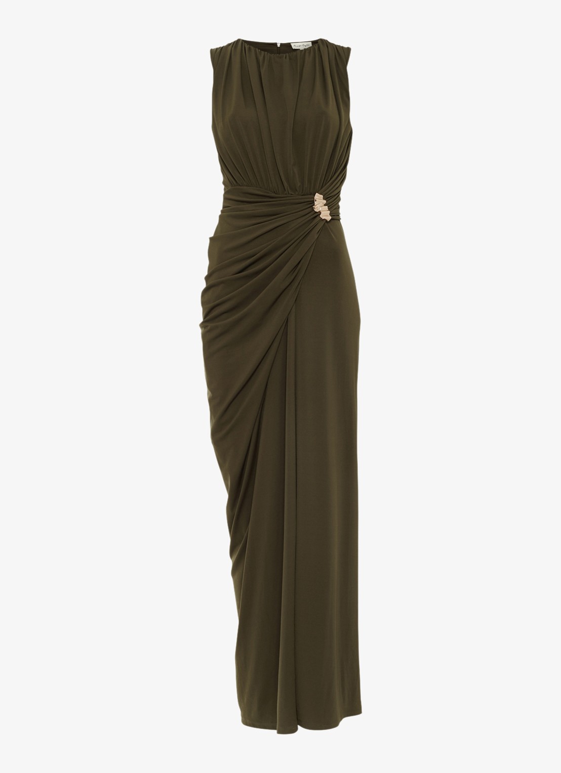 Phase Eight Cassidy maxi jurk met plooidetail - voorkant 7 groen