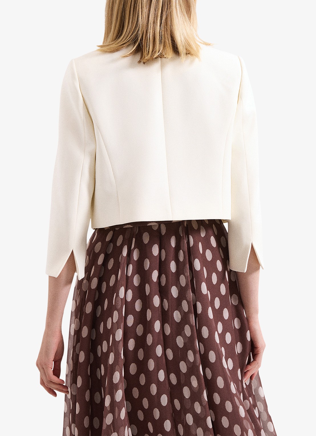 Phase Eight Catherine cropped blazer - achterkant 3 gebroken wit