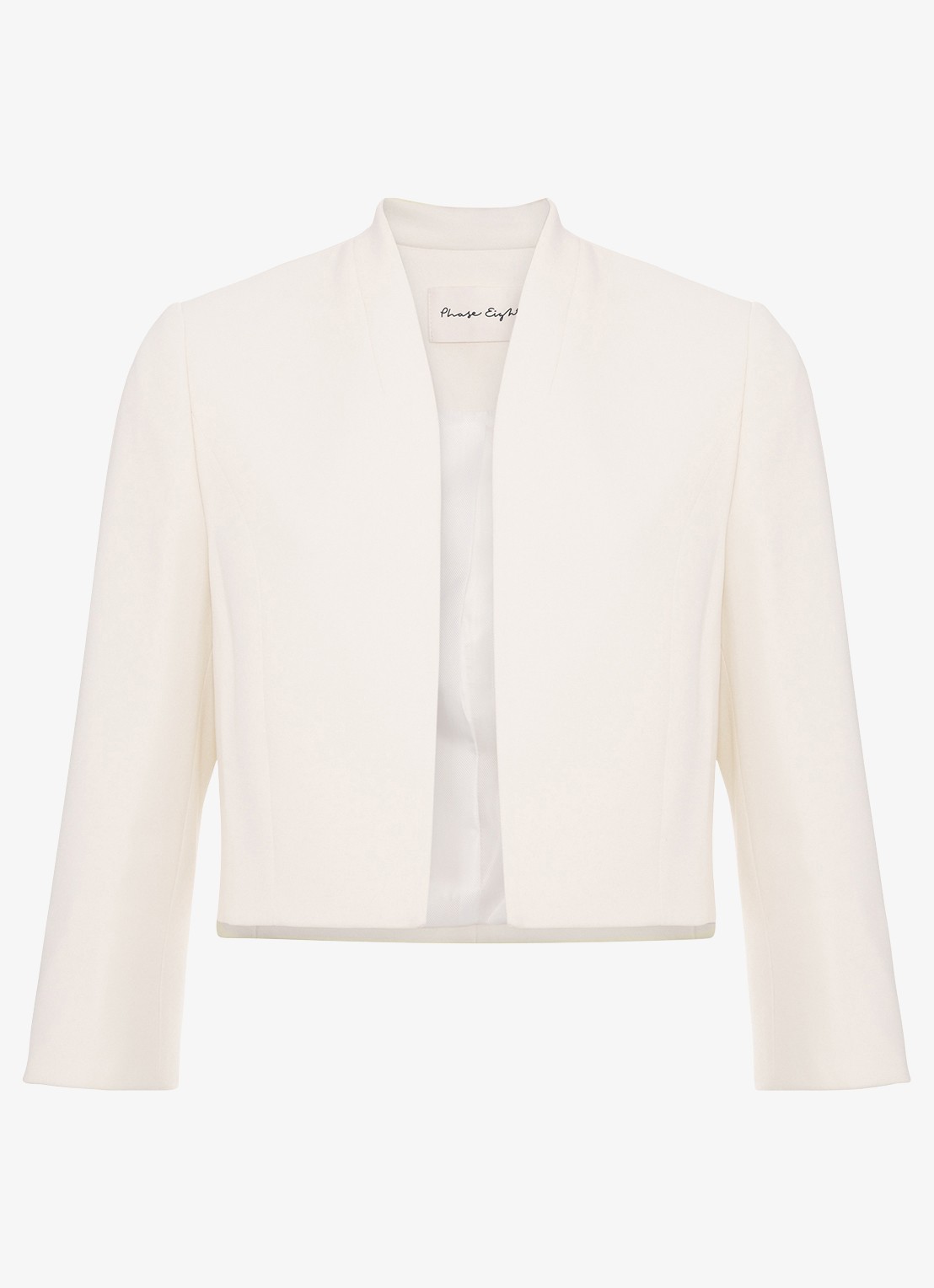 Phase Eight Catherine cropped blazer - voorkant gebroken wit