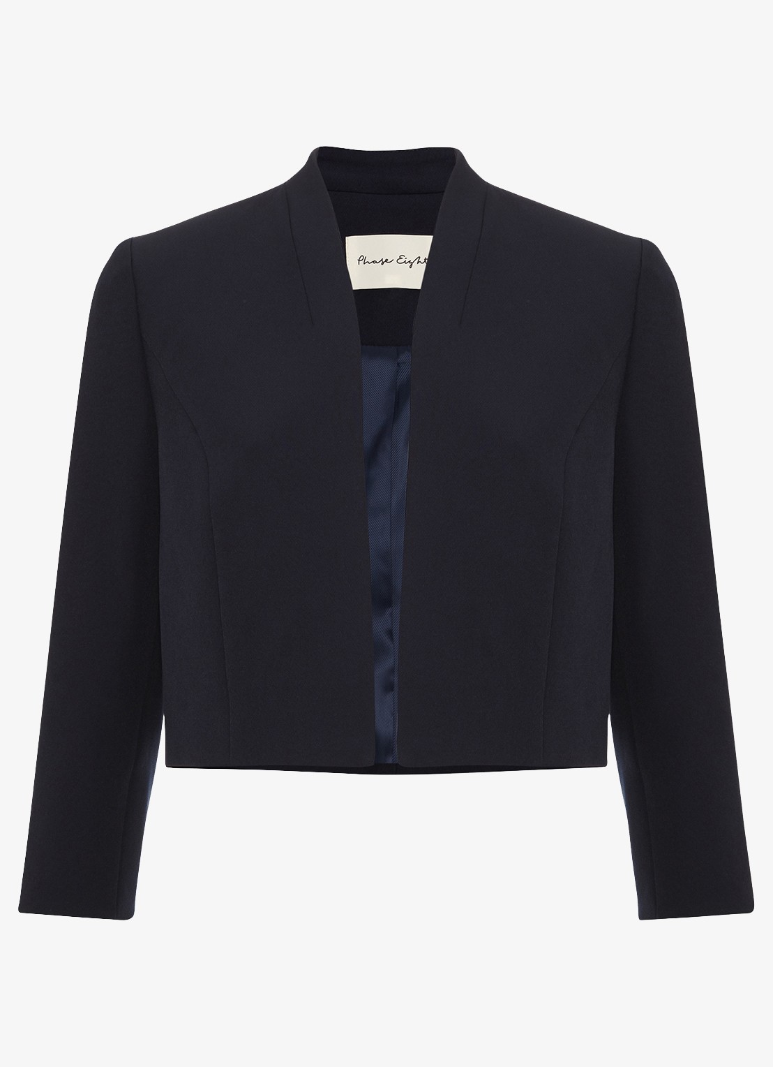 Phase Eight Catherine cropped blazer - voorkant donkerblauw