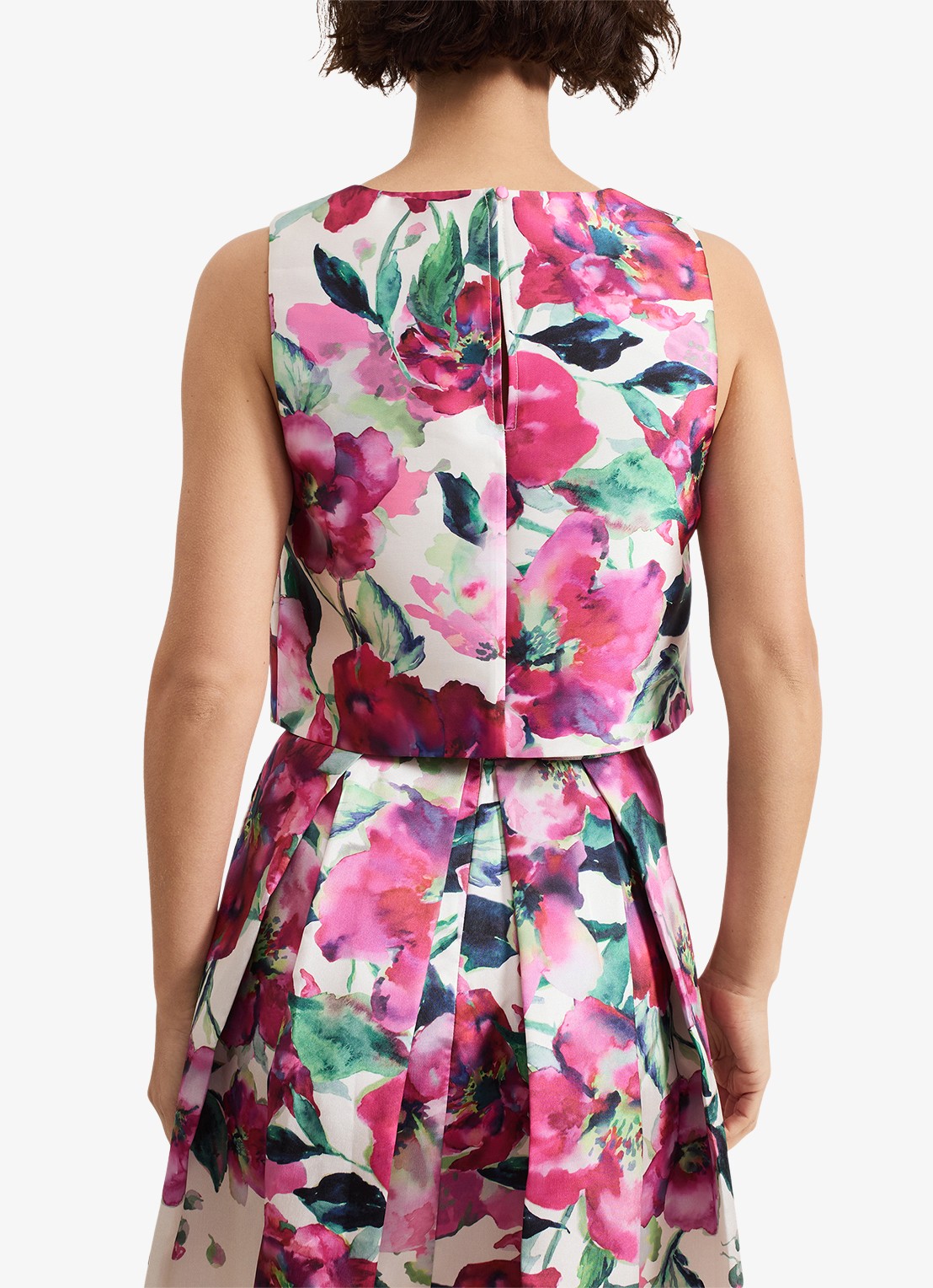 Phase Eight Celeste mouwloze top met bloemenprint - achterkant roze