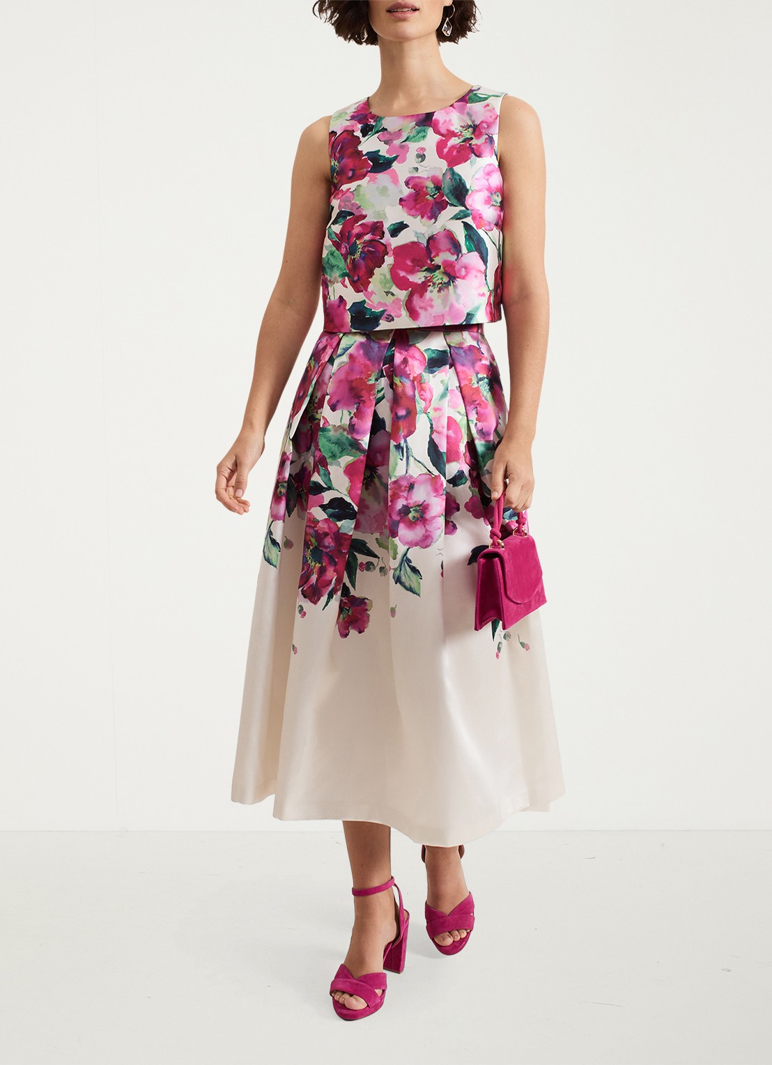 Phase Eight Celeste mouwloze top met bloemenprint - detail 5 roze