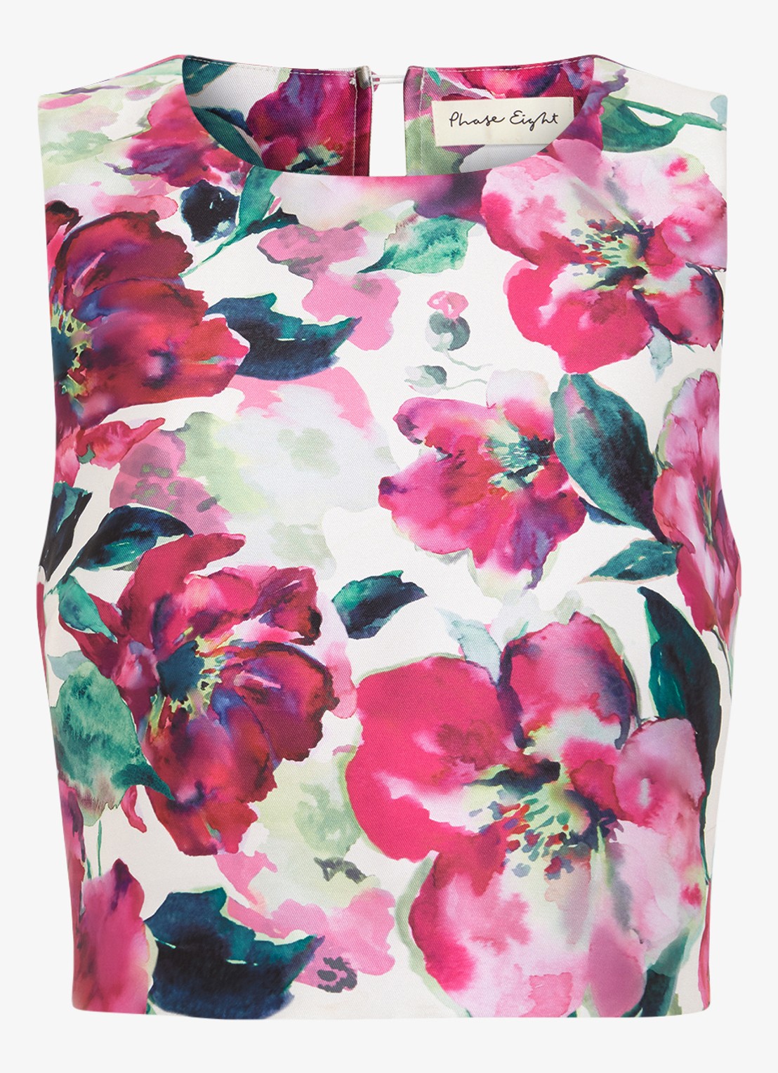 Phase Eight Celeste mouwloze top met bloemenprint - voorkant 7 roze