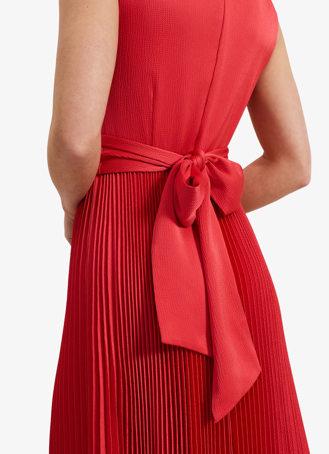 Phase Eight Celestia midi jurk met plissé en strikdetail - detail 7 rood