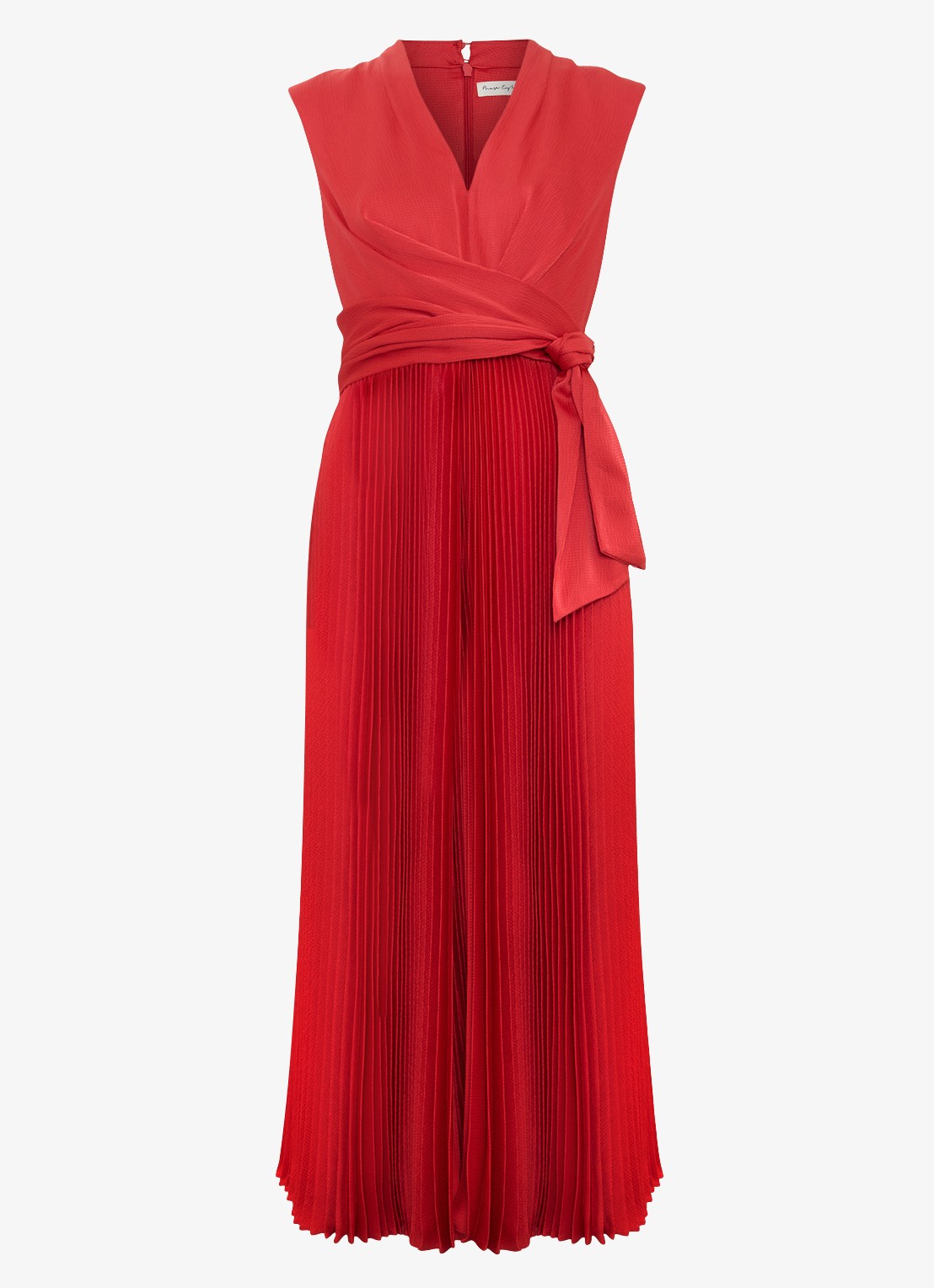 Phase Eight Celestia midi jurk met plissé en strikdetail - voorkant 2 rood