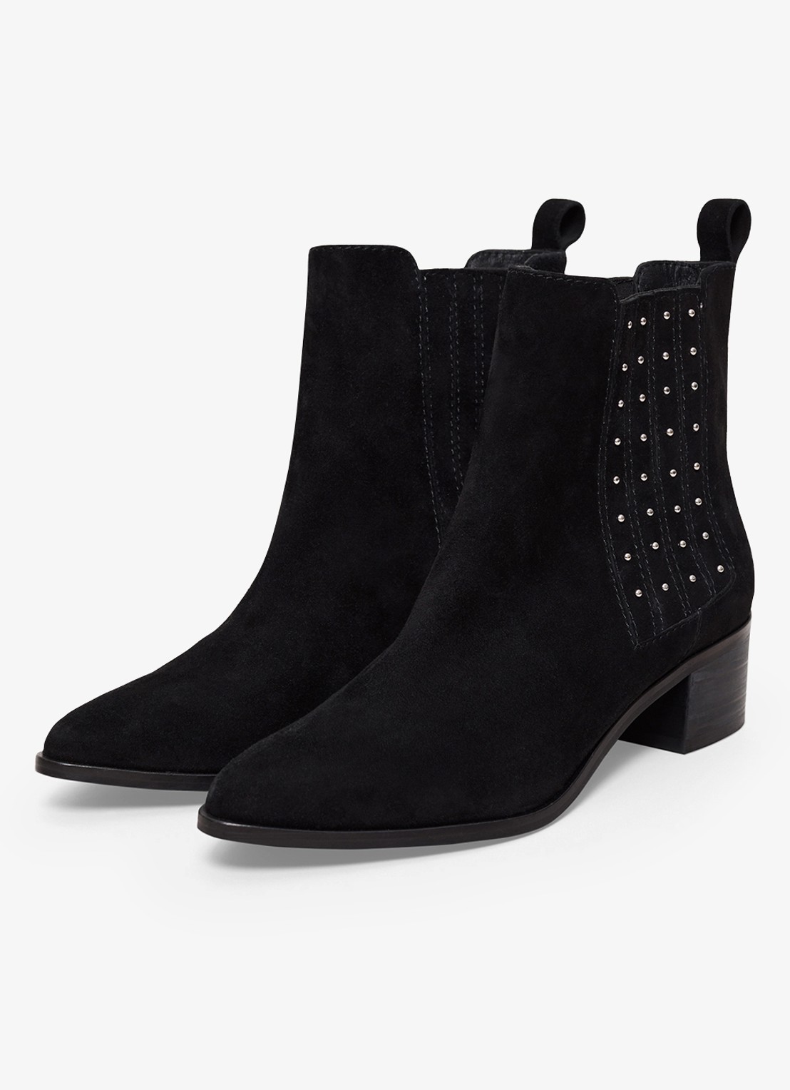 Phase Eight Chelsea boot met strass - voorkant 3 zwart