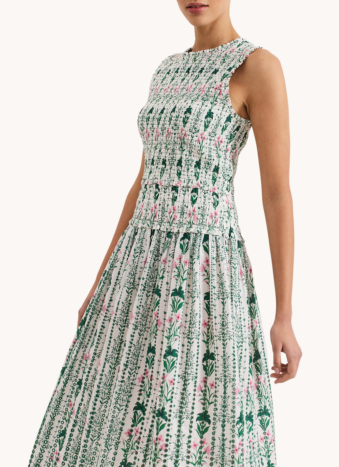 Phase Eight Chiara midi jurk  met bloemenprint - detail 5 groen
