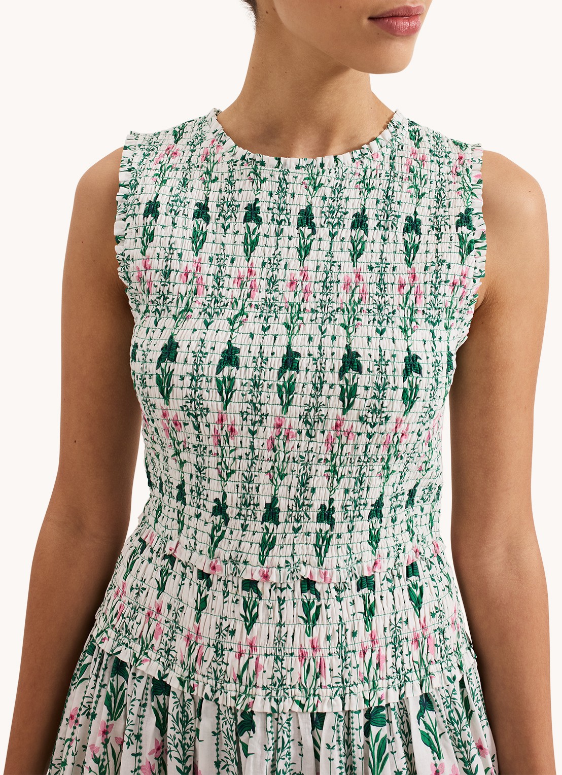 Phase Eight Chiara midi jurk  met bloemenprint - detail 6 groen