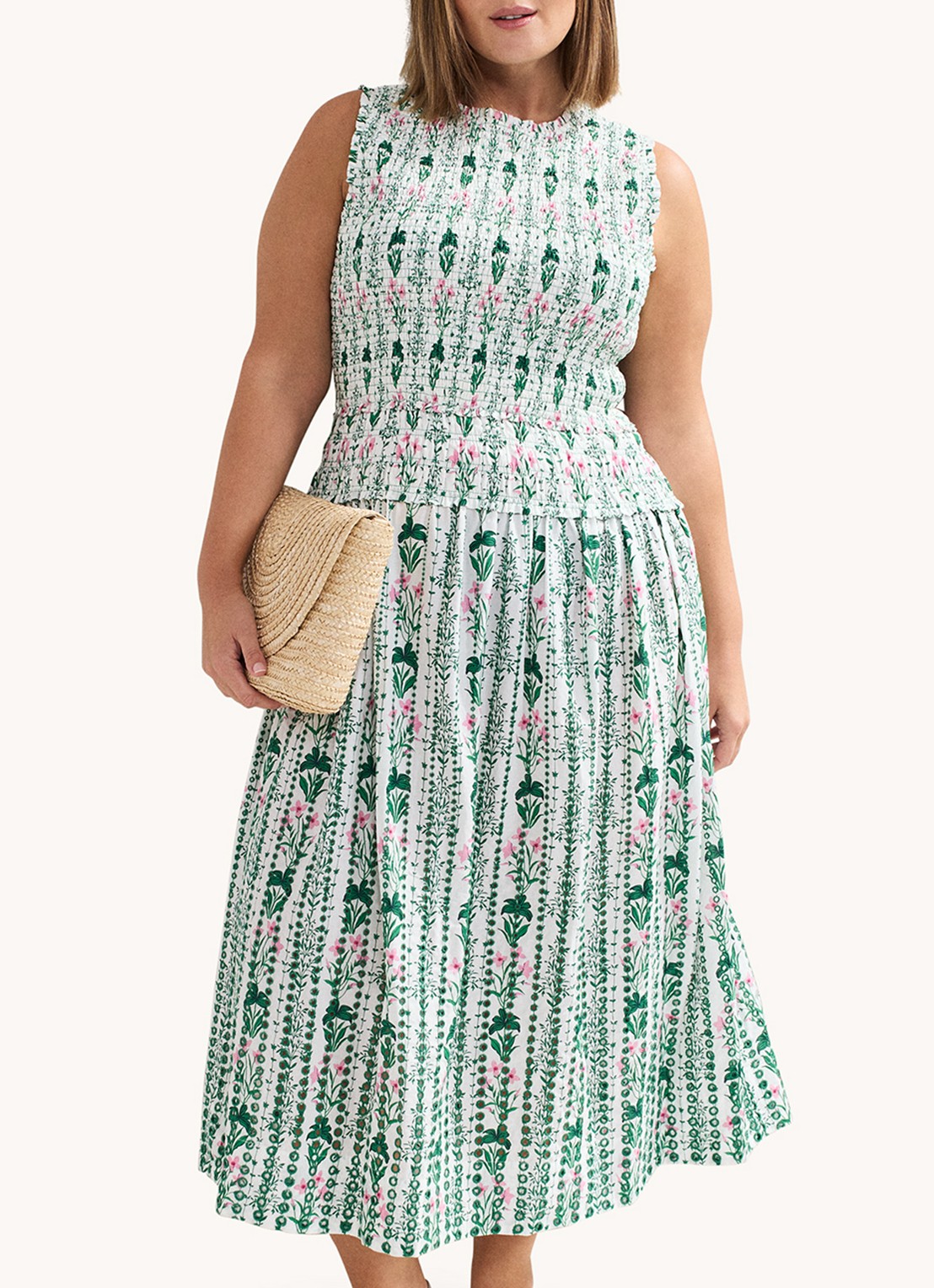 Phase Eight Chiara midi jurk  met bloemenprint - detail 7 groen