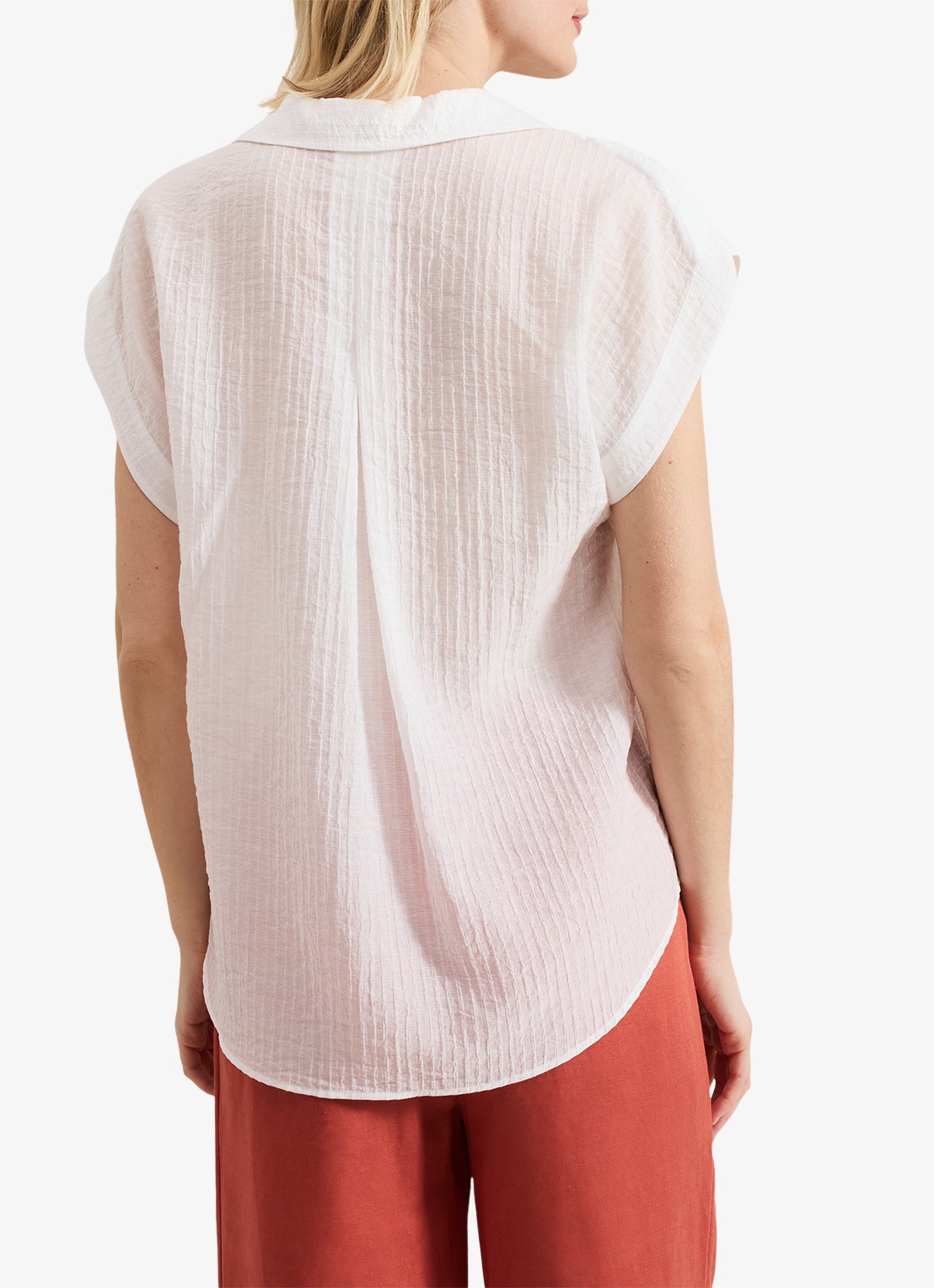 Phase Eight Chrissy tuniek met V-hals en structuur - achterkant 3 wit