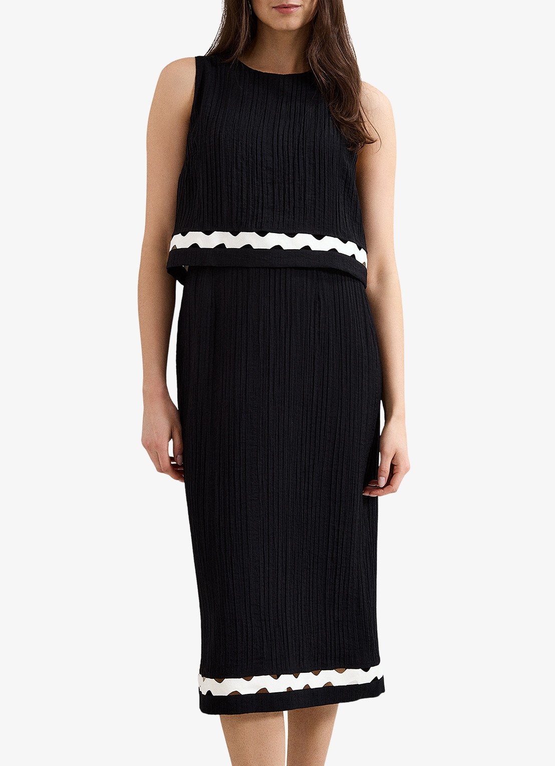 Phase Eight Claire midi jurk met split - detail zwart