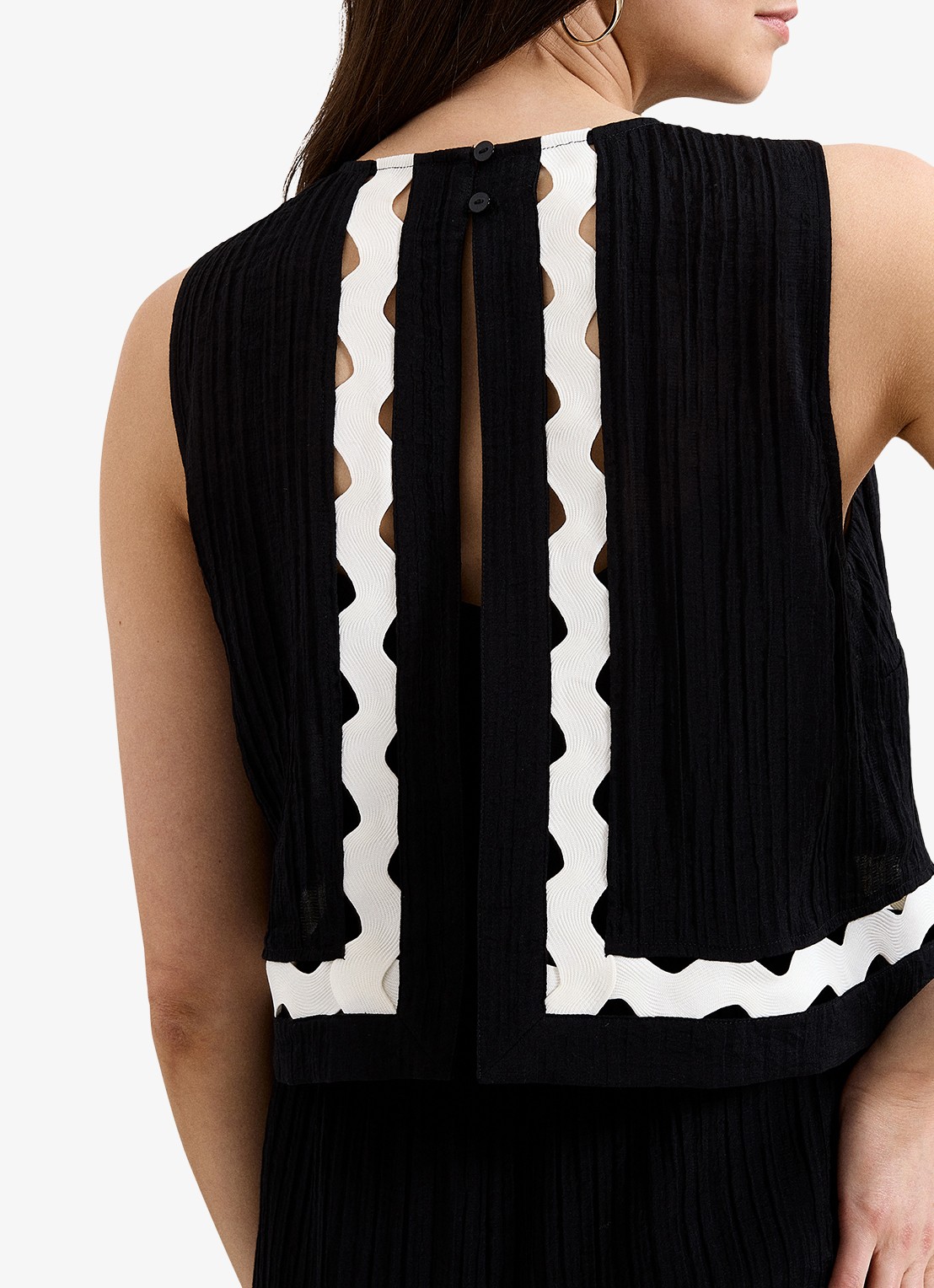 Phase Eight Claire midi jurk met split - detail 2 zwart