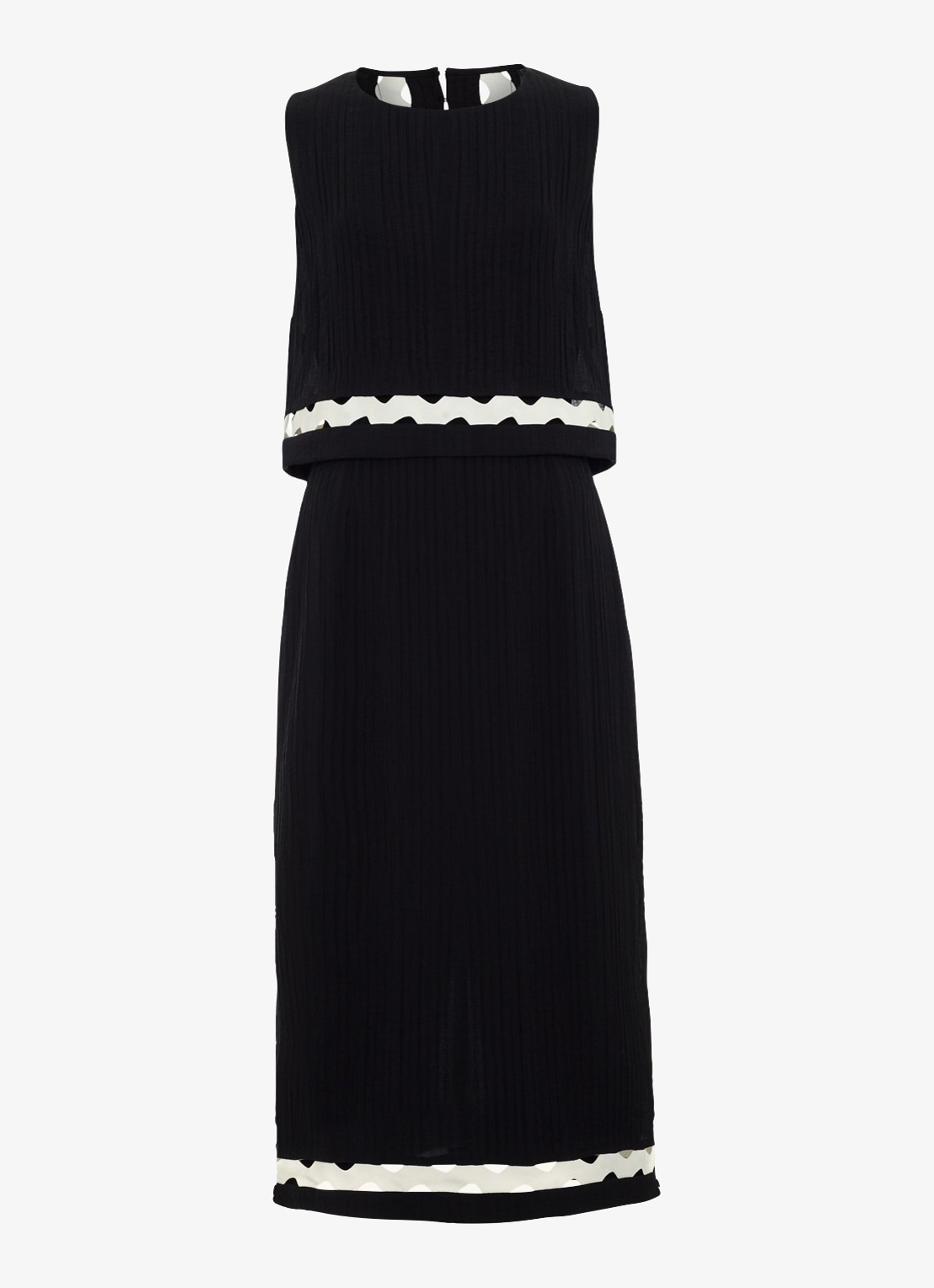 Phase Eight Claire midi jurk met split - voorkant 6 zwart