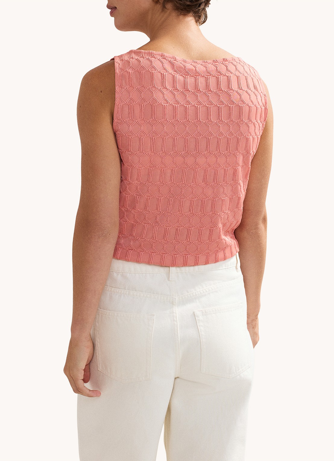 Phase Eight Clemmie mouwloze top met structuur - achterkant roze