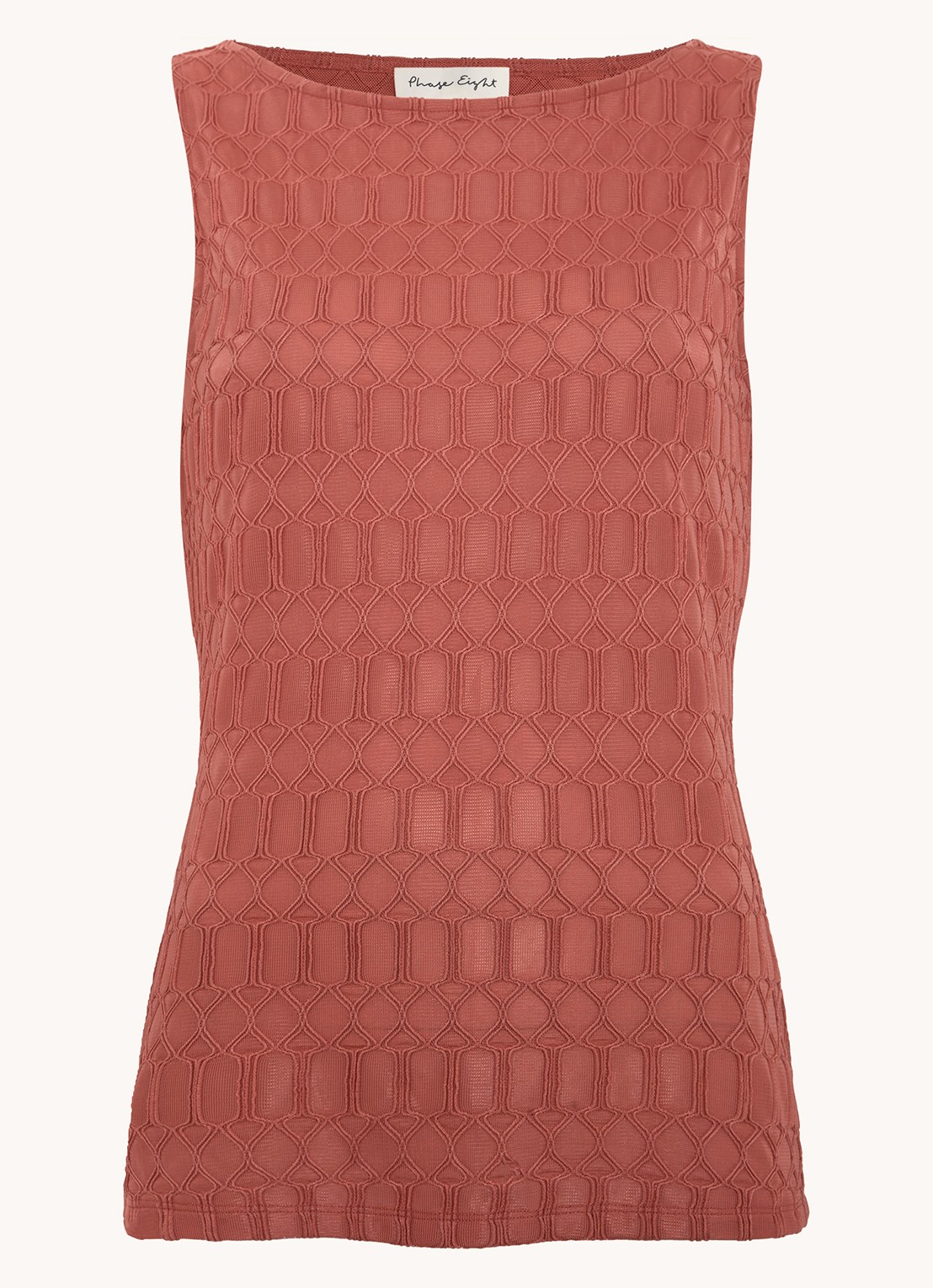Phase Eight Clemmie mouwloze top met structuur - voorkant 7 roze