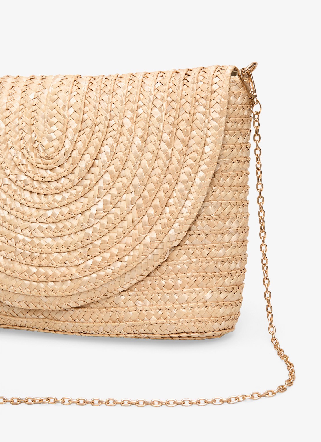 Phase Eight Clutch met gevlochten detail en afneembare schouderriem - detail 4 beige