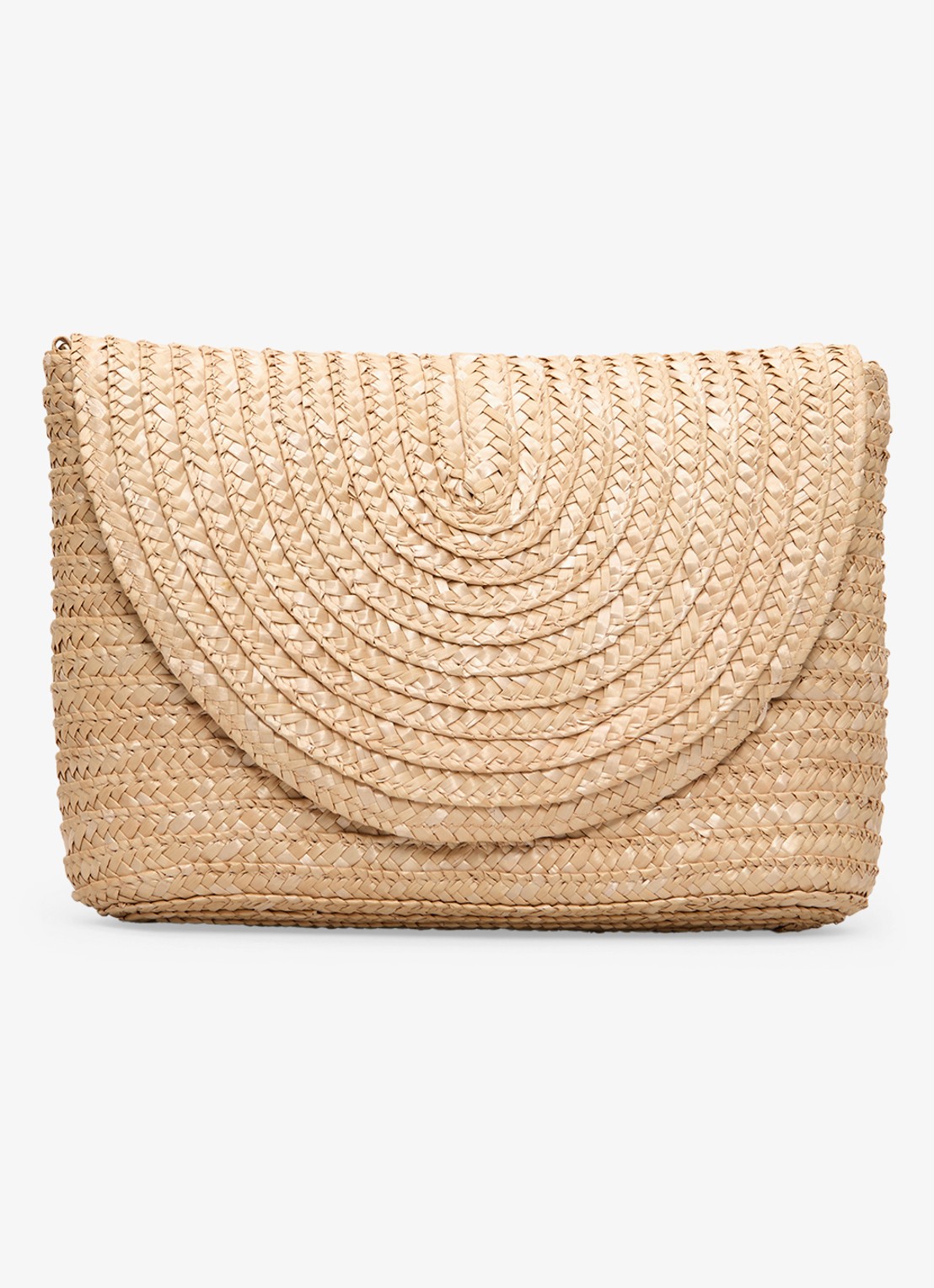 Phase Eight Clutch met gevlochten detail en afneembare schouderriem - voorkant beige