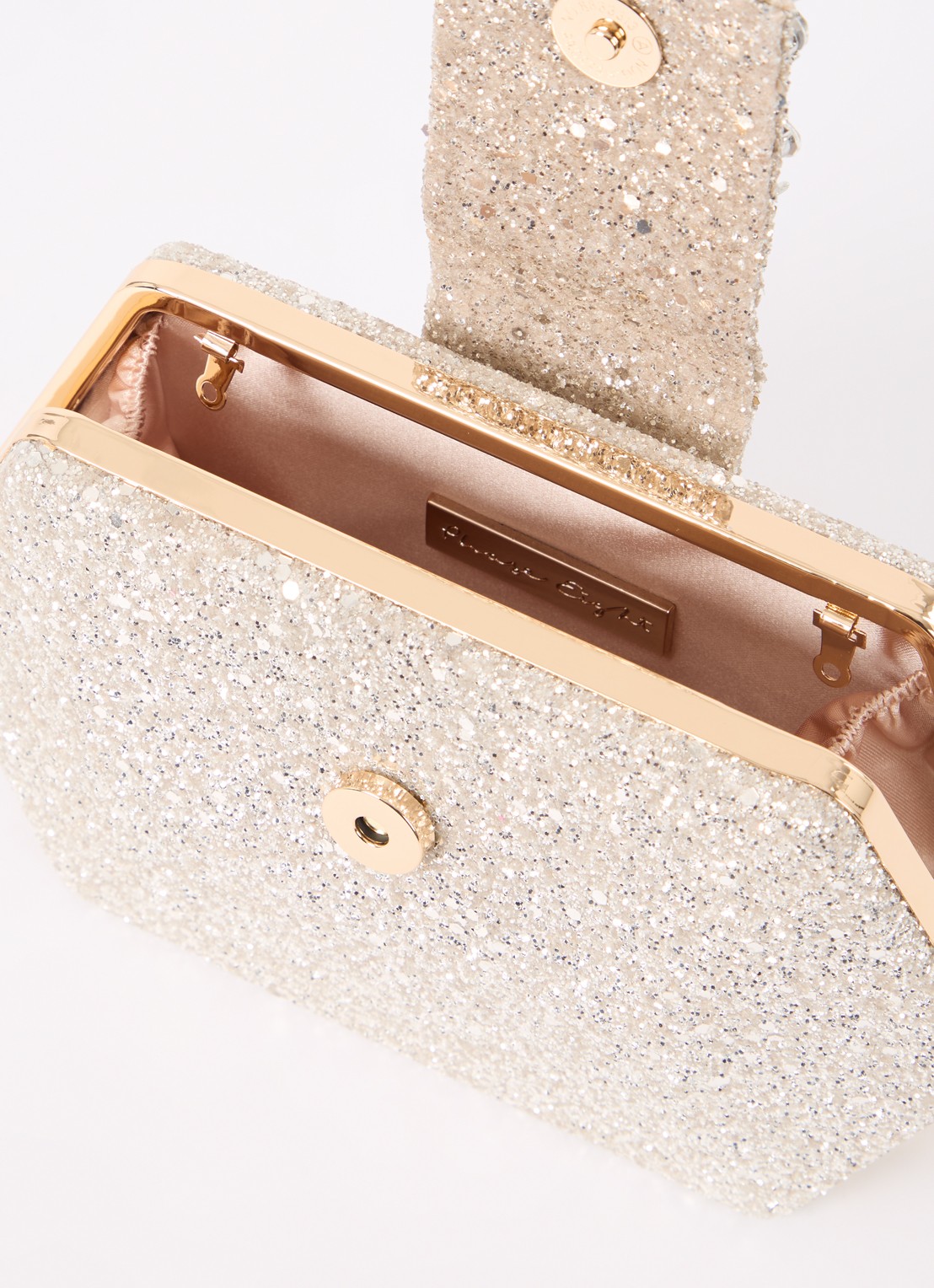 Phase Eight Clutch met glitter en strass - detail 3 goud