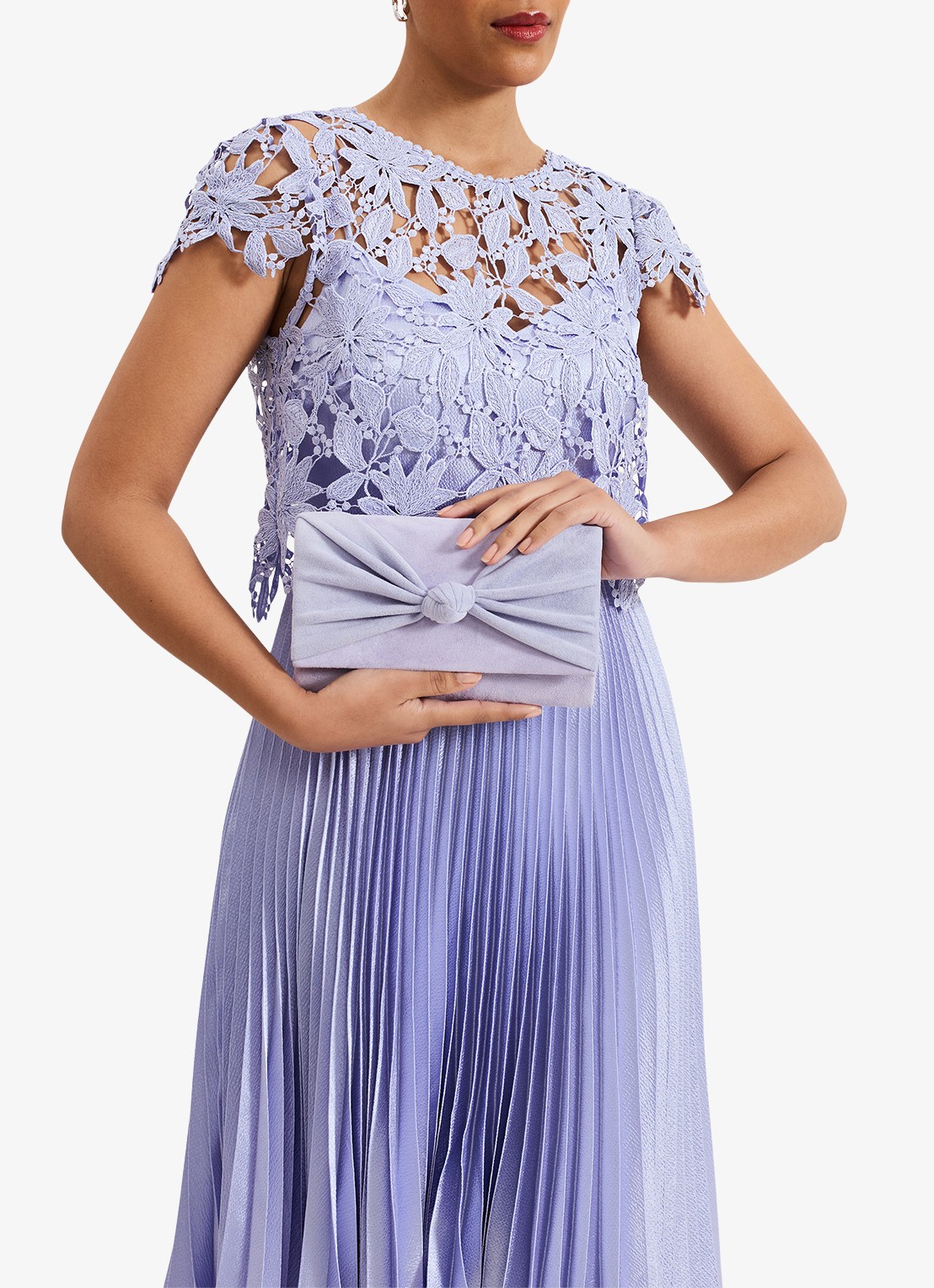 Phase Eight Clutch met knoopdetail - detail 6 donkerblauw